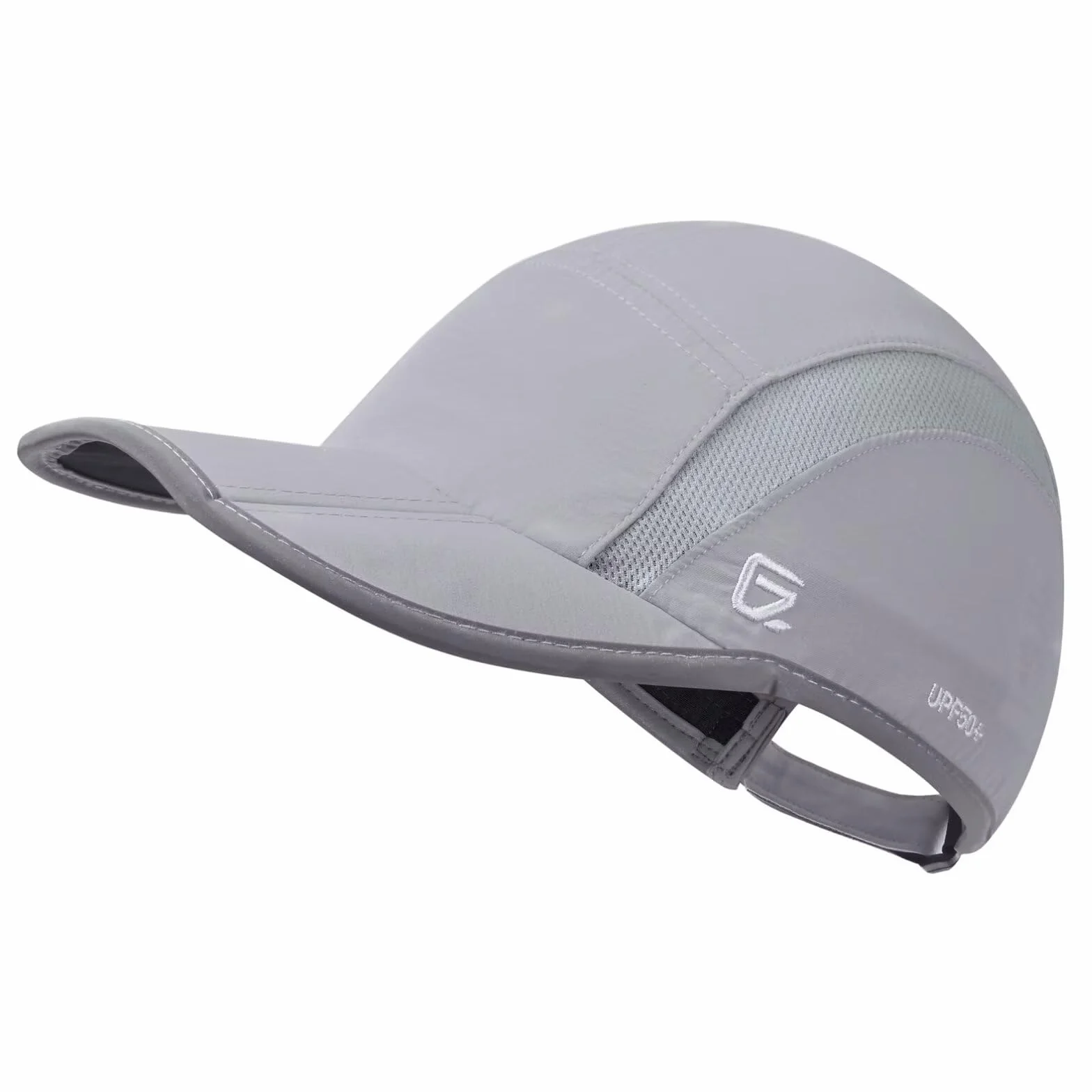 UPF50+ Quick Dry Sports Hat Lightweight Breathable Outdoor Running Cap Folding Series Light Grey