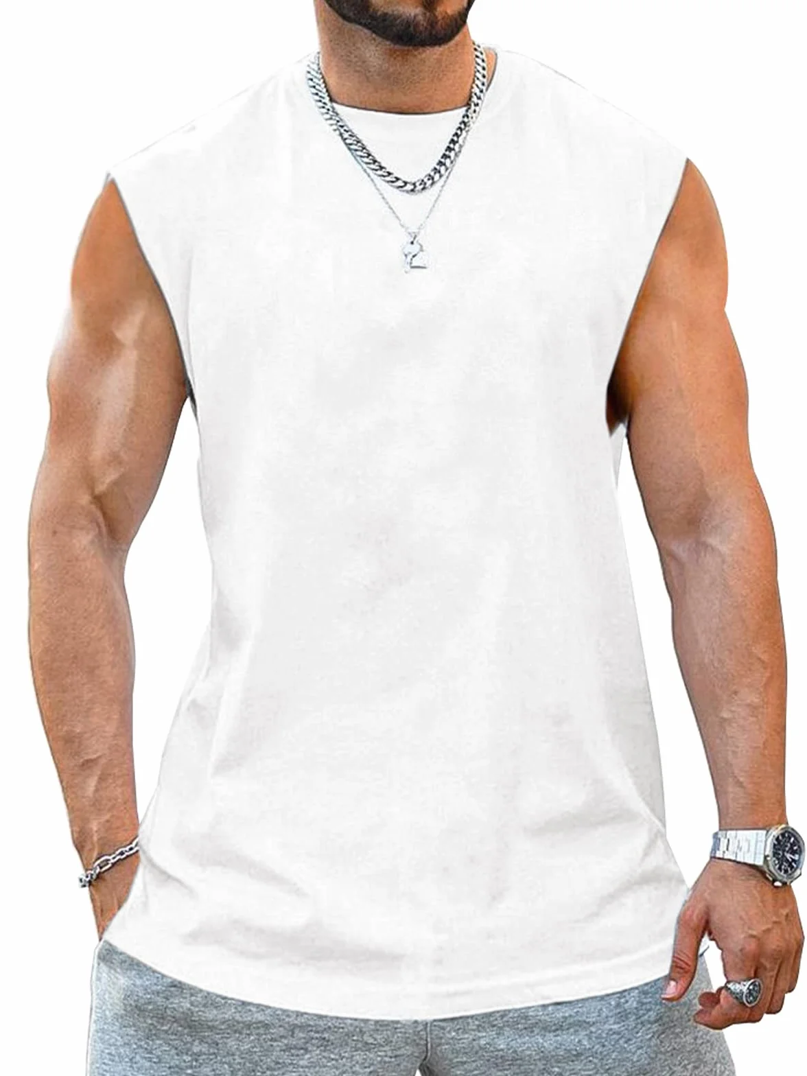Tank Top męska koszulka bez rękawów, koszulka na ramiączkach, do treningu, sportu, fitnessu, na siłownię, koszulka na ramiączkach, koszulka dla mężczyzn