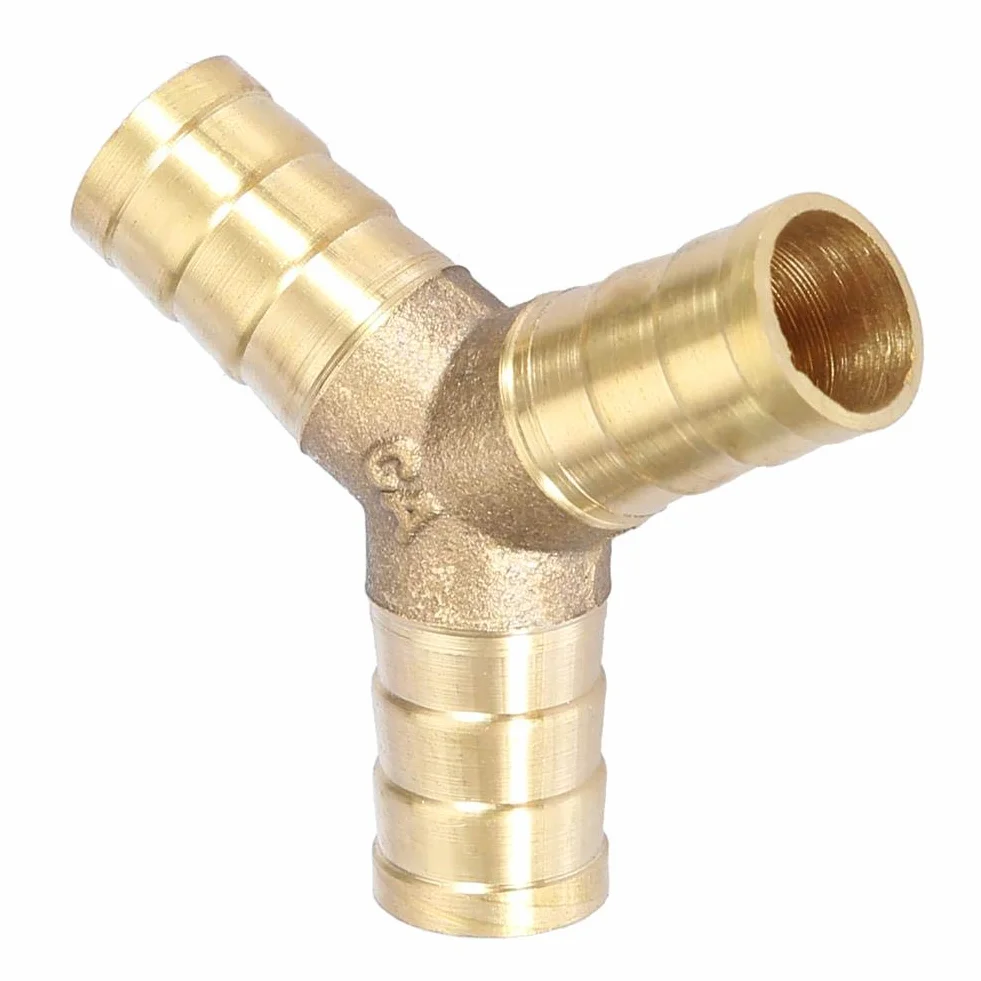 Mosiężny wąż Barb 3-drożny adapter złącza do paliwa powietrze woda gazowa rura oleju (12 mm 2 szt.)