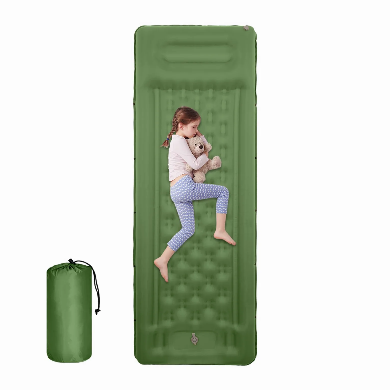 Materac Turystyczny Do Spania Na Camping Mata o Grubości 10.9 cm | Mata Campingowa z Wbudowaną Pompą Nożną dla Dorosłych na Wędrówki Podróże Outdoor do Namiotu i Samochodu
