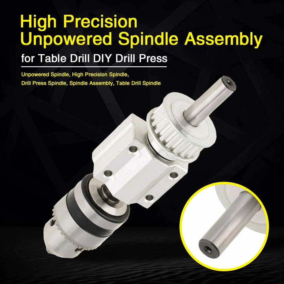 0. 005 mm Unpowered Spindle Tokarka Prasa Silnik Chuck Wiertarka Wrzeciono Mini Rozmiar Wysoka precyzja do wiertarki stołowej DIY wiertarki Narzędzia ręczne