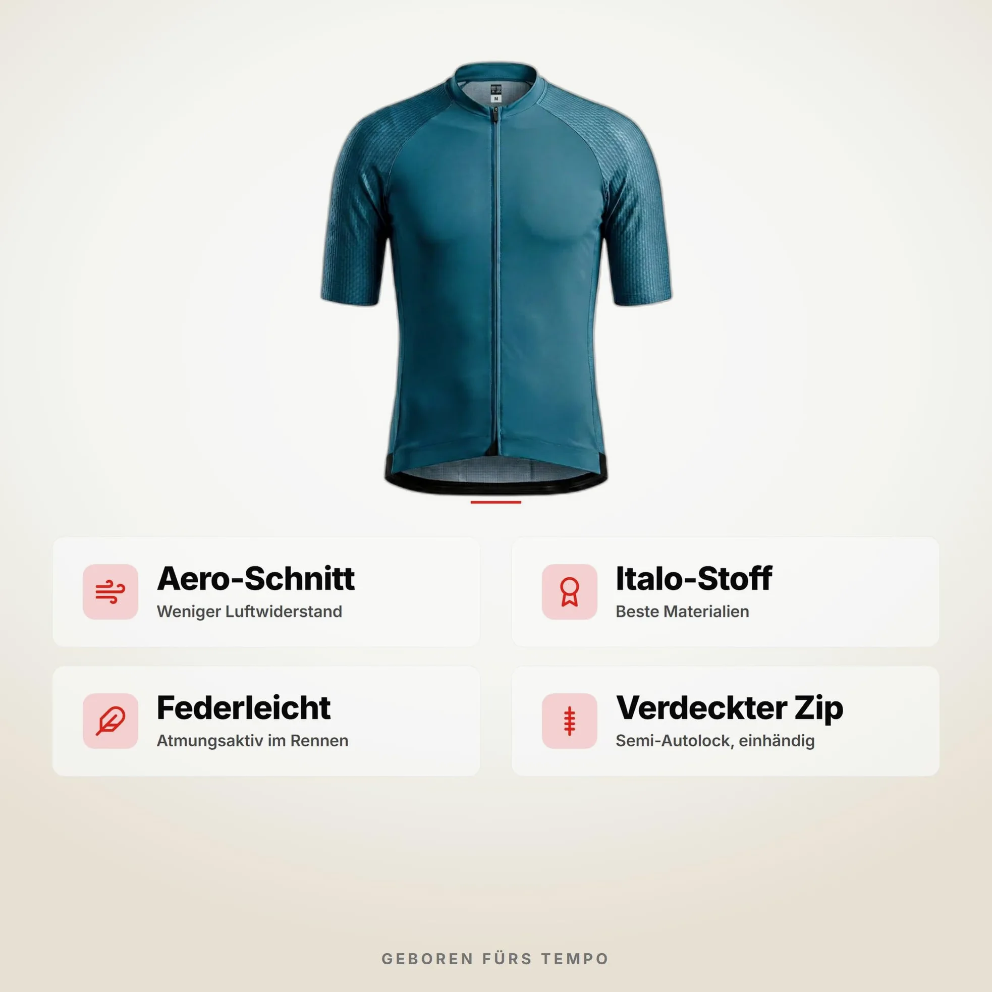 Razor PRO Koszulka Kolarska Męska Morski – Rozmiar XXXL | Aero Race-Cut Cycling Jersey Zamek Wstawki Mesh Silikonowe Mankiety Premium