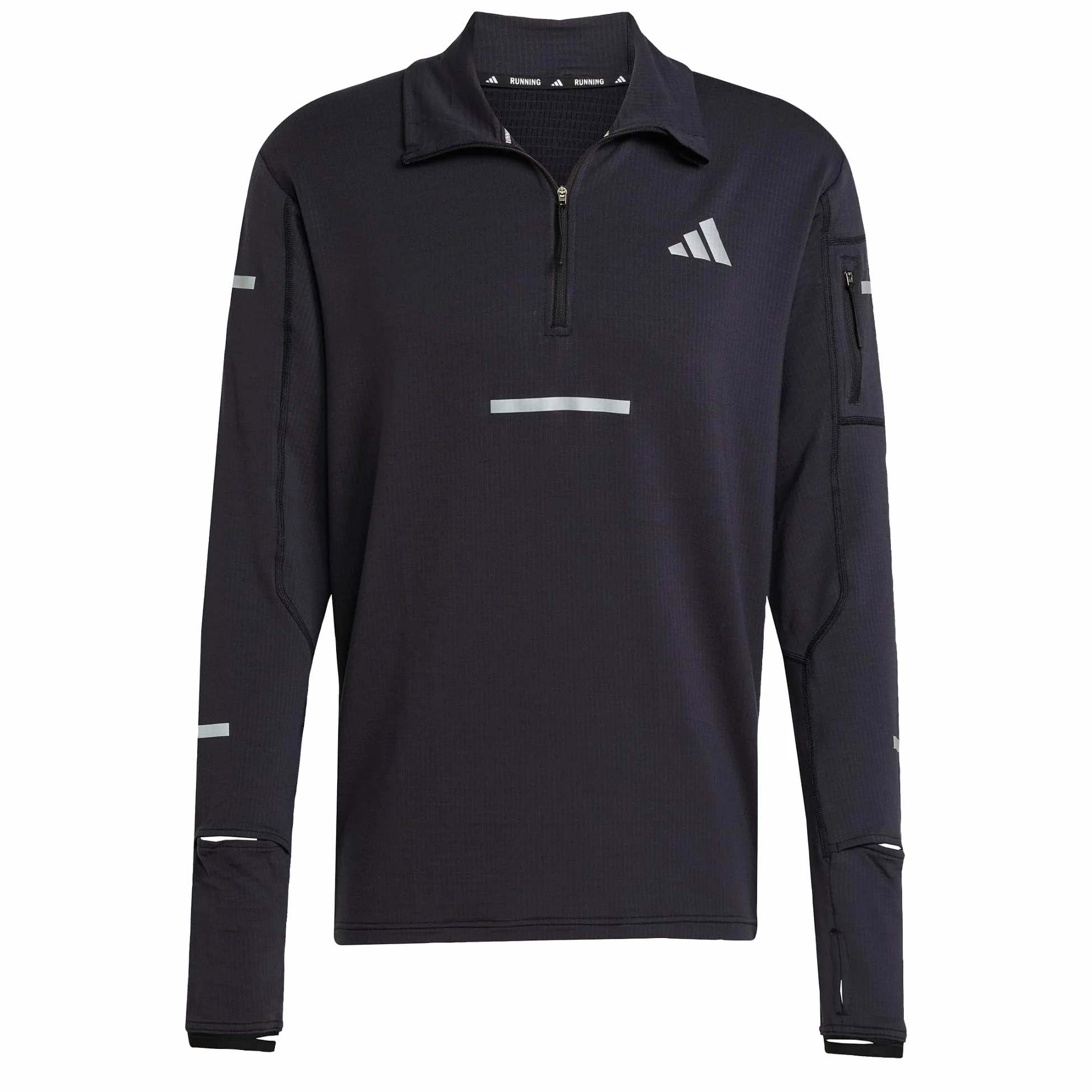 adidas Men's Adi365 Running Climawarm+ koszulka do biegania z zamkiem błyskawicznym do klatki piersiowej