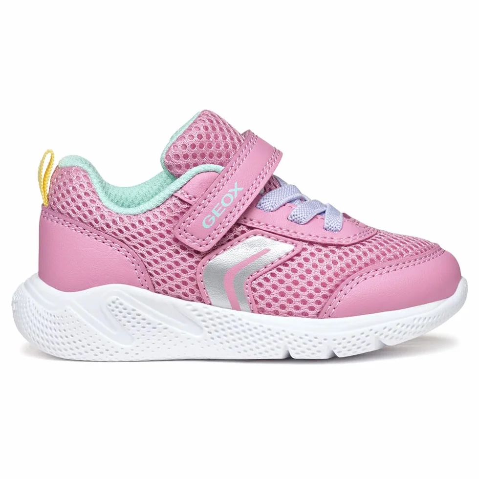 Geox Niemowlęta B SPRINTYE Girl D Sneakers, różowe/Watersea, 23 EU, różowy, 23 EU