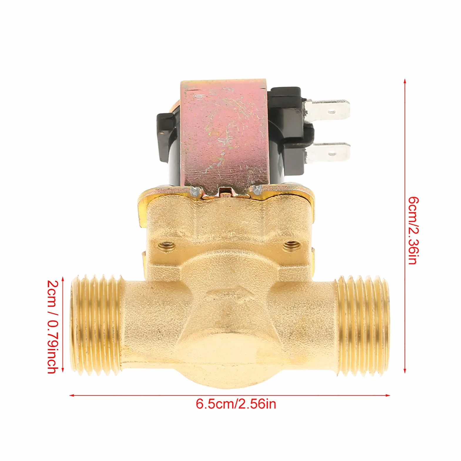 Mosiężny elektromagnetyczny zawór elektryczny 12V, 1/2 "DC 12V normalnie zamknięty mosiężny elektromagnetyczny do kontroli wody