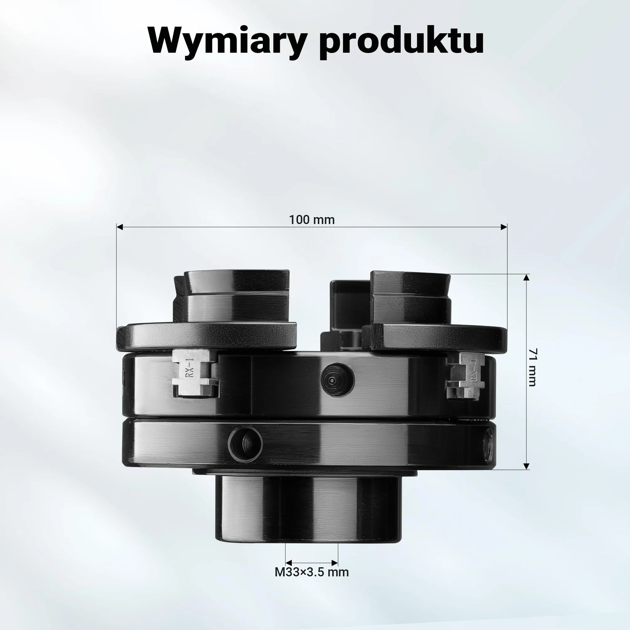 Wiltec Uchwyt tokarski do tokarki z gwintem M33 x 3,5 i połączeniem stożkowym ze stożkiem Morse'a o rozmiarze 2, część zamienna do tokarki 550 W