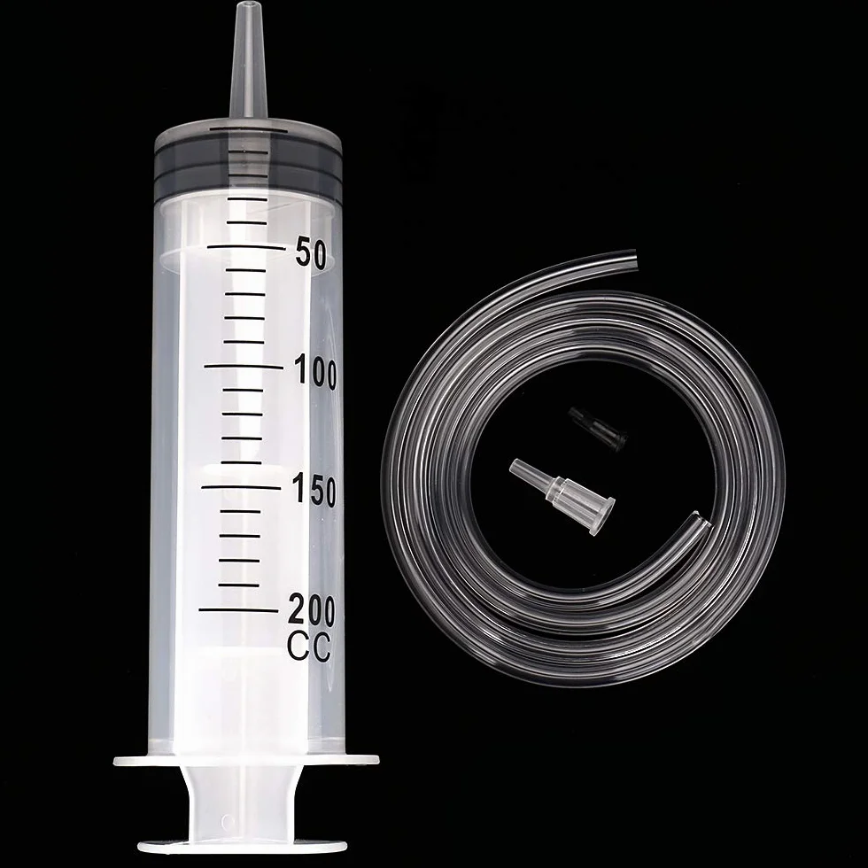 2 sztuki 200 ml plastikowa strzykawka i konwerter do zastosowań przemysłowych, naukowych