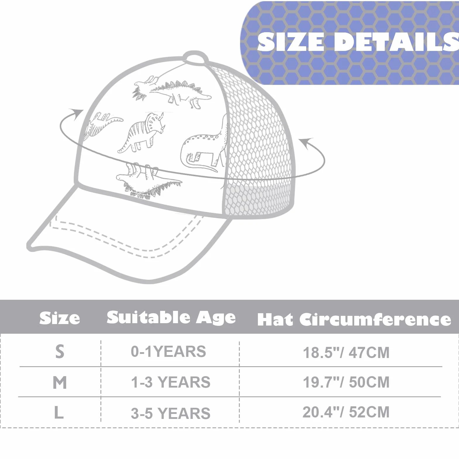 DRESHOW Maluch Bejsbolówka Czapka Dziecko Słońce Czapka Urocze Jednolity Kolor & Dinozaur Wzór Czapki Unisex Dziecko Trucker Czapki Niemowlę Maluch Dziecko Czapki dla Chłopcy Dziewczynki