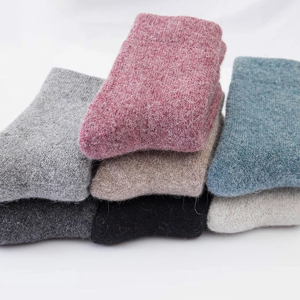 7 pairs Winter Ciepła wełniana Skarpety Skarpety Super Grubsze Solid Skarpety (Kolor: rozmiar: Darmowy rozmiar) (Color : A, Size : One Size)
