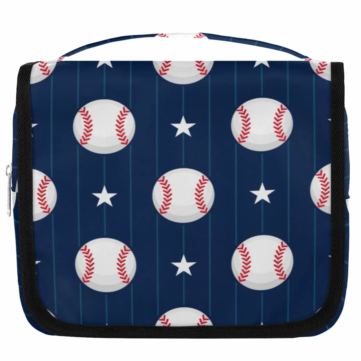 Baseball Design Podróżna kosmetyczka Baseball Wash Bag Unisex Wiszące przybory toaletowe Kosmetyczka Organizer do makijażu, wielobarwny, Jeden rozmiar