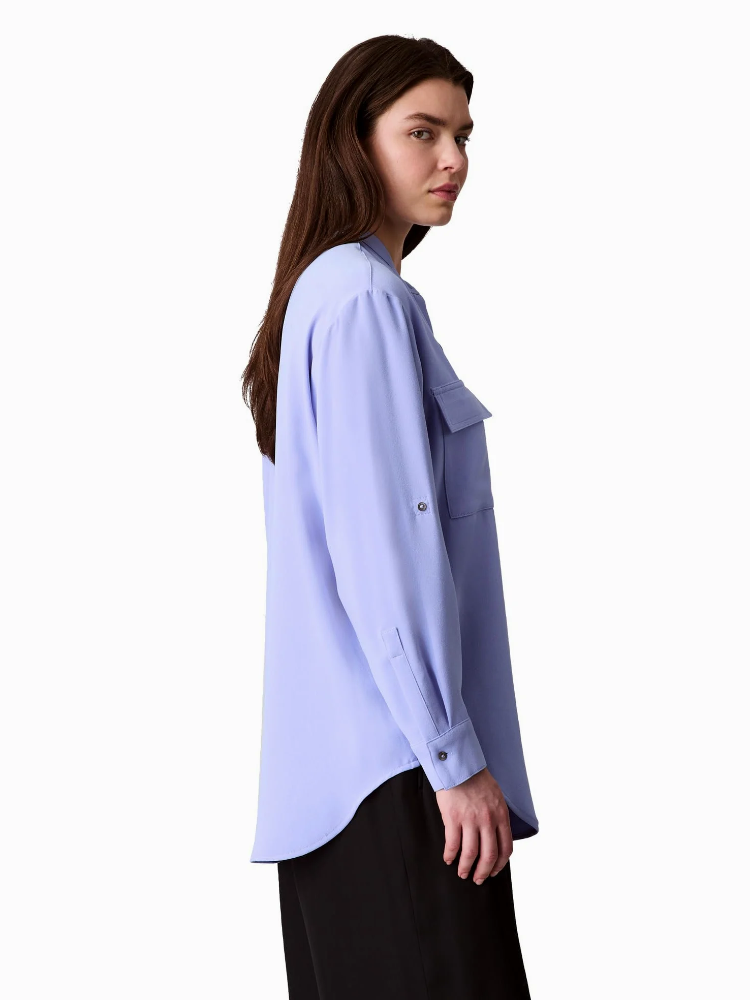 Calvin Klein Luźna koszula z krepy z guzikami Kobiety Crepe Relaxed Button-down Shirt