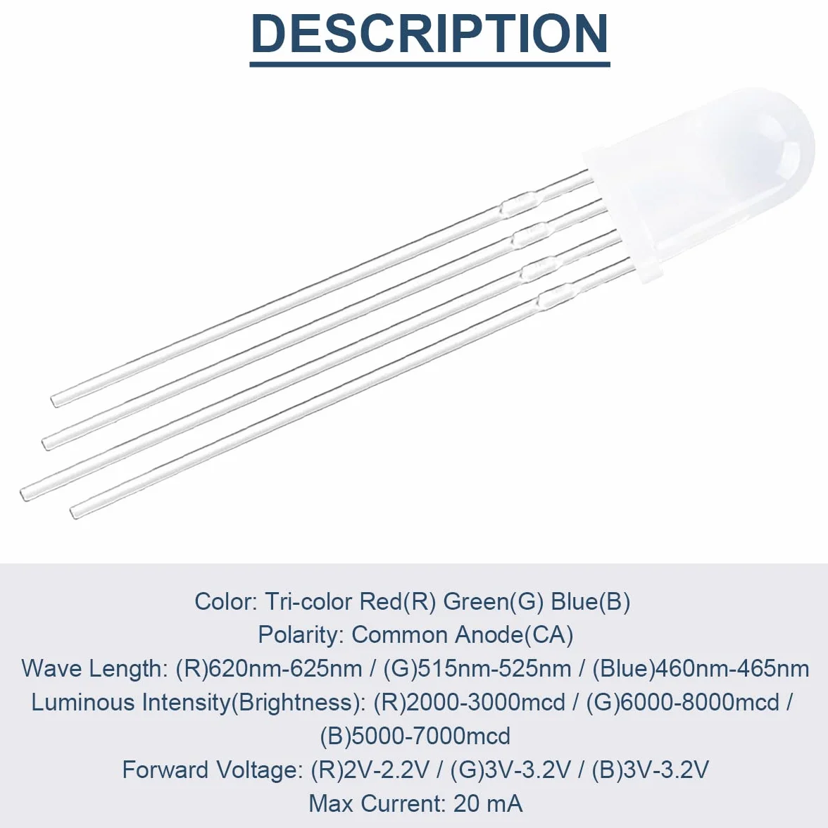 100 sztuk 5 mm dioda LED emitująca wspólną anodę DC 3V 20mA RGB Tri-Color (czerwony/zielony/niebieski) 4Pin matowe okrągłe rozproszone lampy LED Buld elementy elektroniczne do Arduino