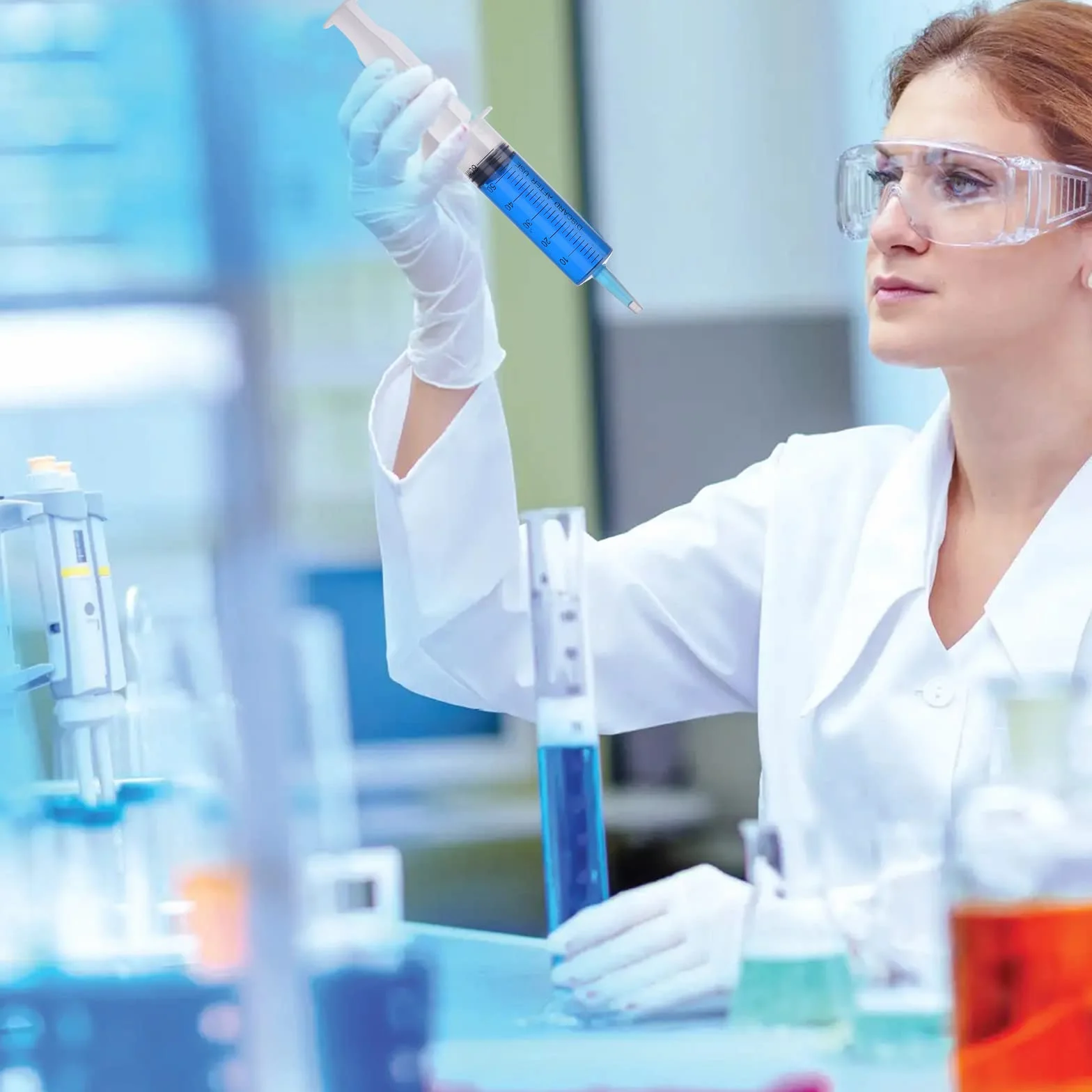 Strzykawki 50 ml (60 ml), 5 sztuk dozującej wielokrotnego użytku, pojedynczo uszczelnione opakowanie, strzykawka, nadaje się do laboratorium, karmienia
