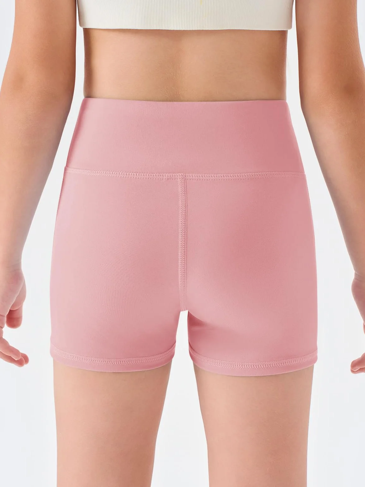 Haloumoning Dziewczęce szorty letnie krótkie legginsy dziecięce jednokolorowe spodnie kolarskie z wysokim stanem spodnie do jogi, tańca, gimnastyki, legginsy sportowe pod spódnicą, krótkie spodnie, 5