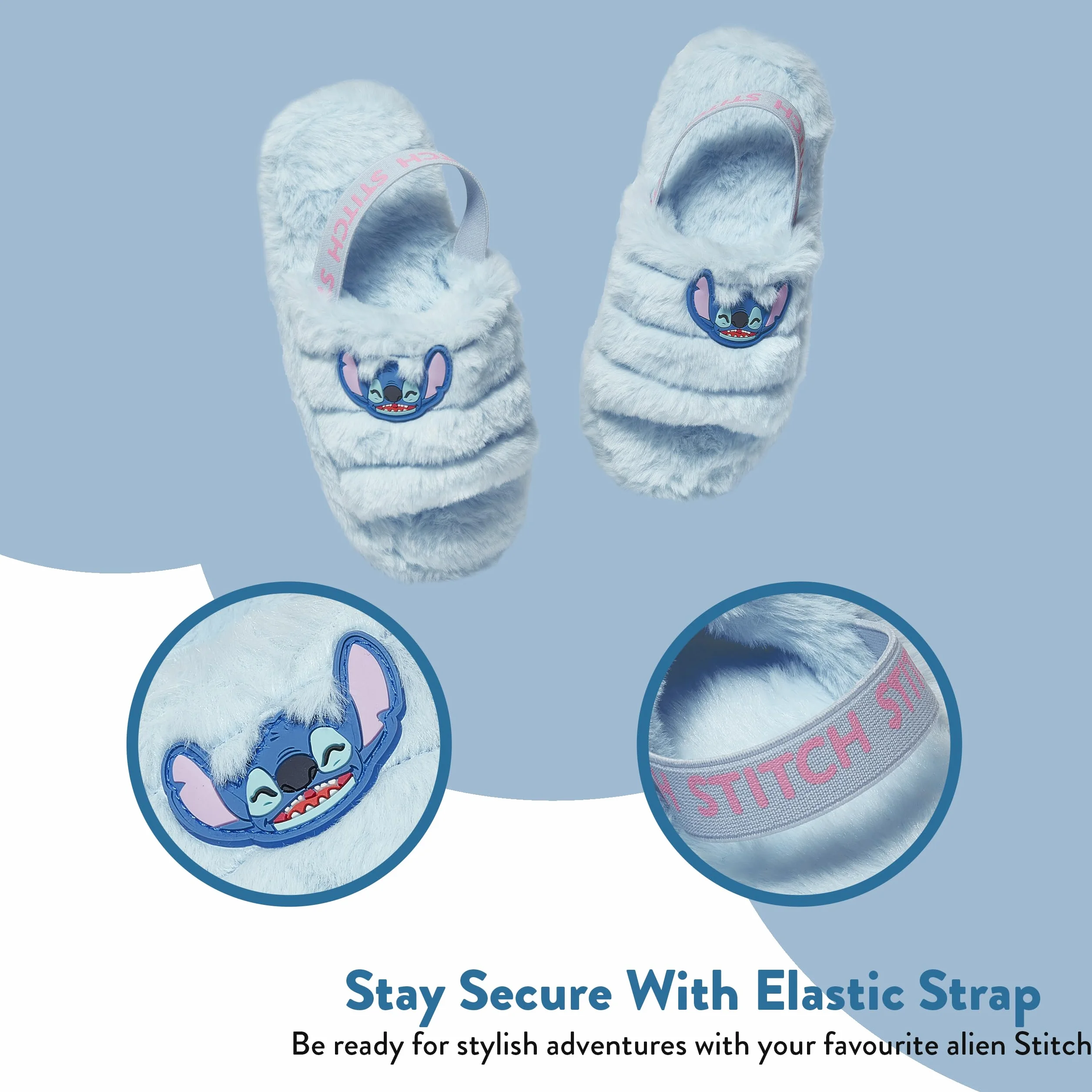 Kapcie Disney Stitch Dla Dziewczynek | Slajdy Stitch | Puszyste Slajdy | Kapcie Dla Dziewczynek