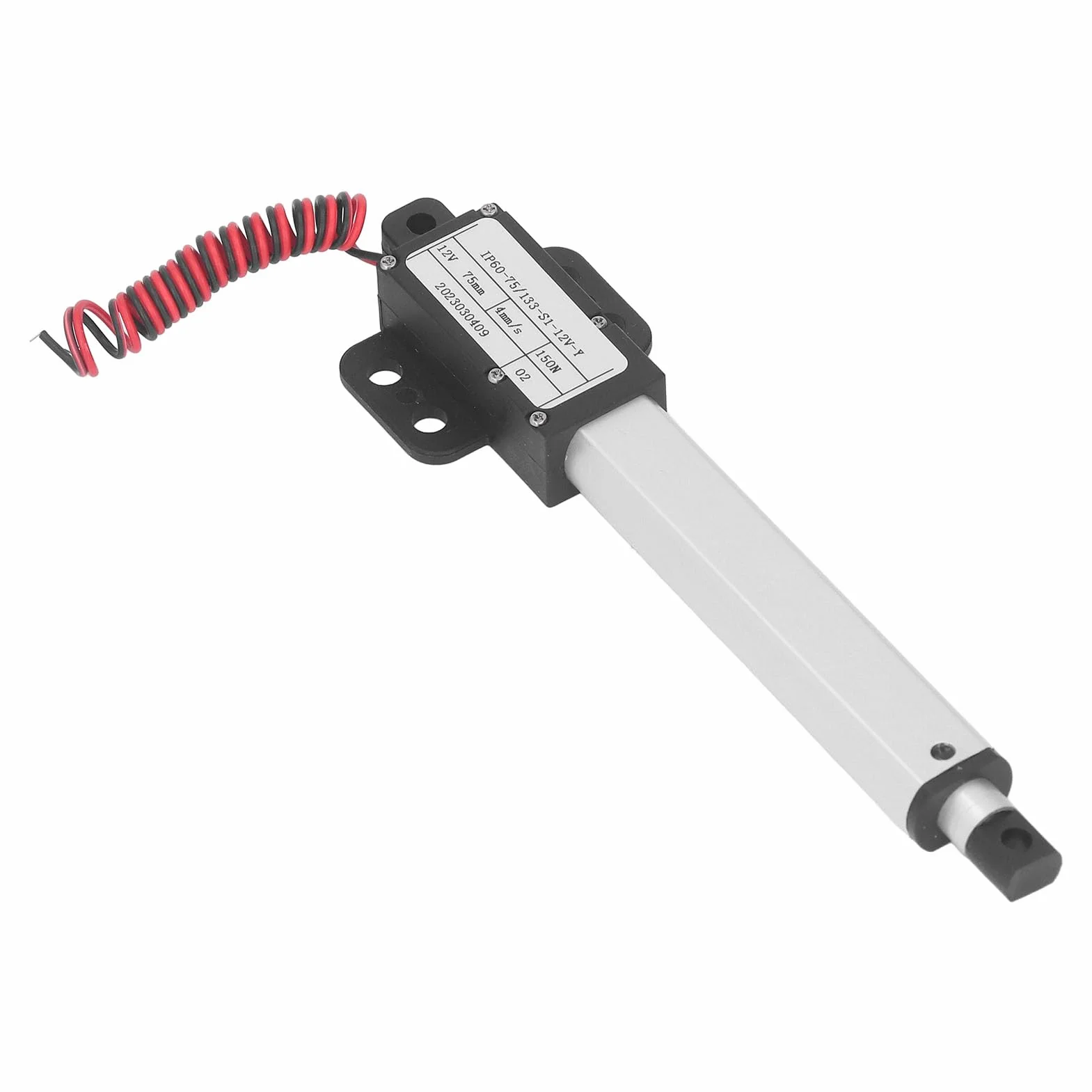 150N 12V Mikro Elektryczny Siłownik Liniowy 75mm/3 Cale Skoku Elektryczne Siłowniki Ruchu dla Automatyki Domowej Robotyka Przemysłowa (Ze wspornikiem)
