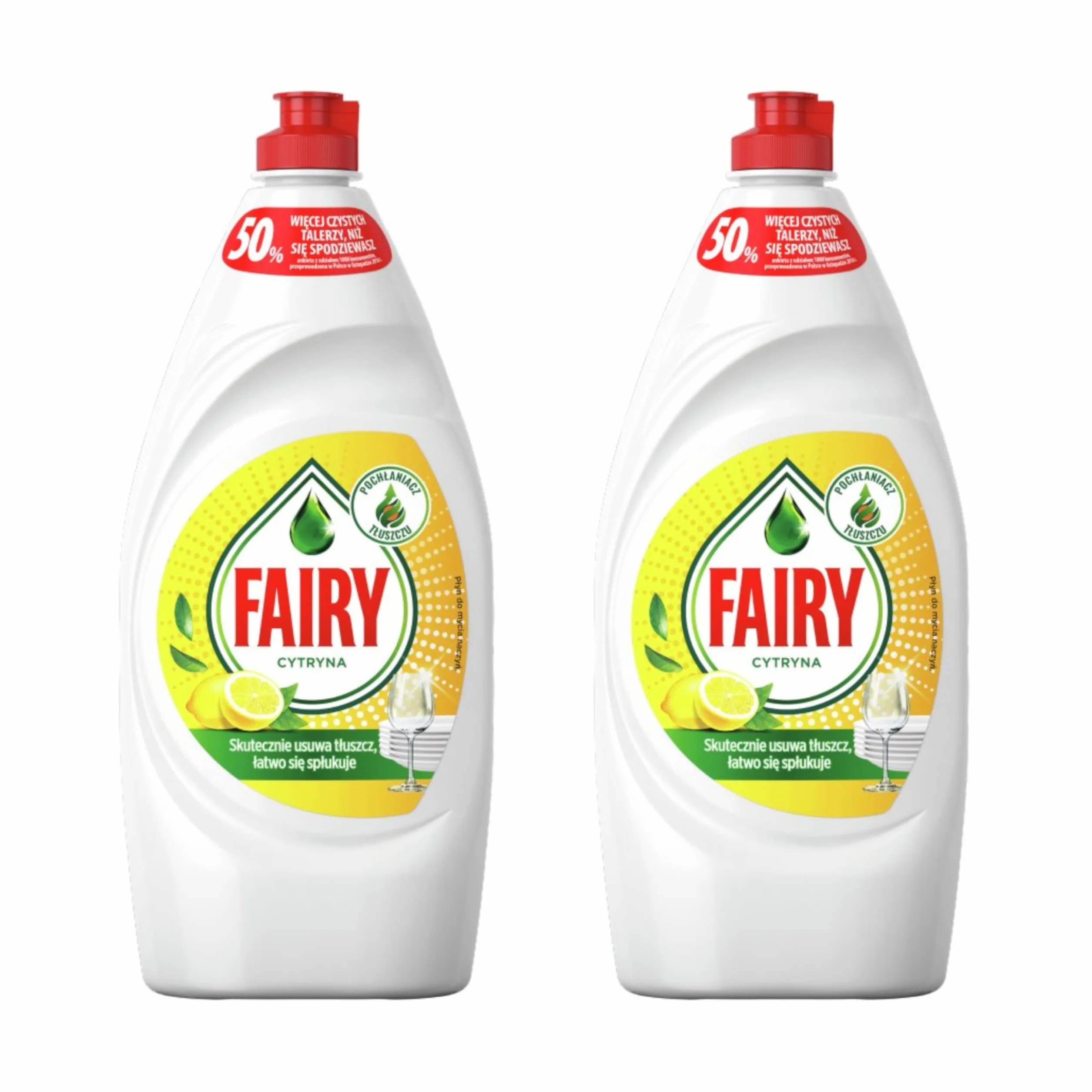 FAIRY Lemon Płyn do mycia naczyń, dwupak, zapach cytrynowy 2x900ml