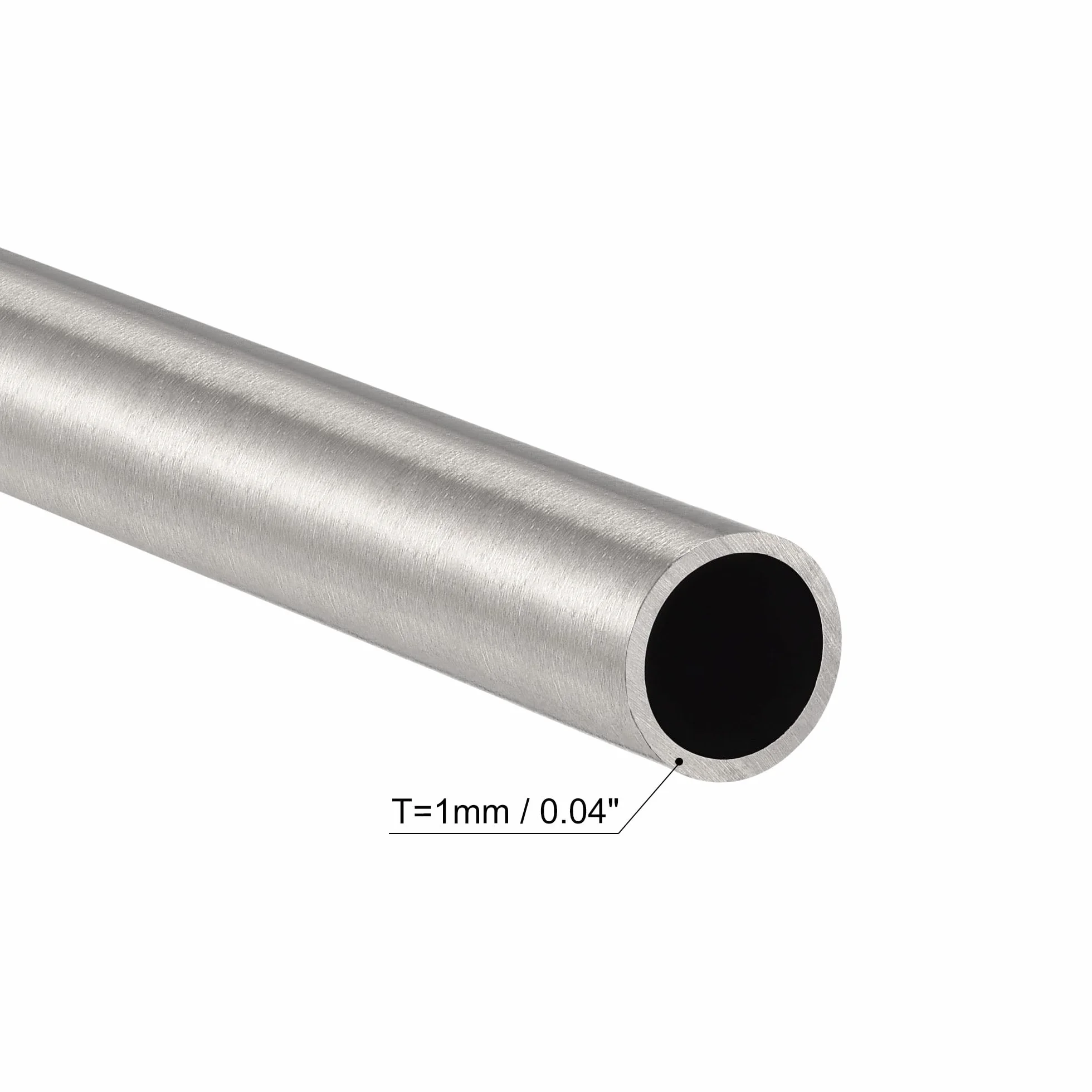 sourcing map Stal nierdzewna 304 okrągły wąż rura okrągła 11 mm zewnętrzny 1 mm grubość ścianki 300 mm długość