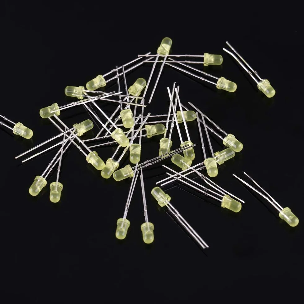 Akozon 3 mm kolorowa dioda, zestaw 500 diod elektroluminescencyjnych LED 3 mm 5 mm, zestaw akcesoriów elektronicznych, okrągły i 5 kolorów