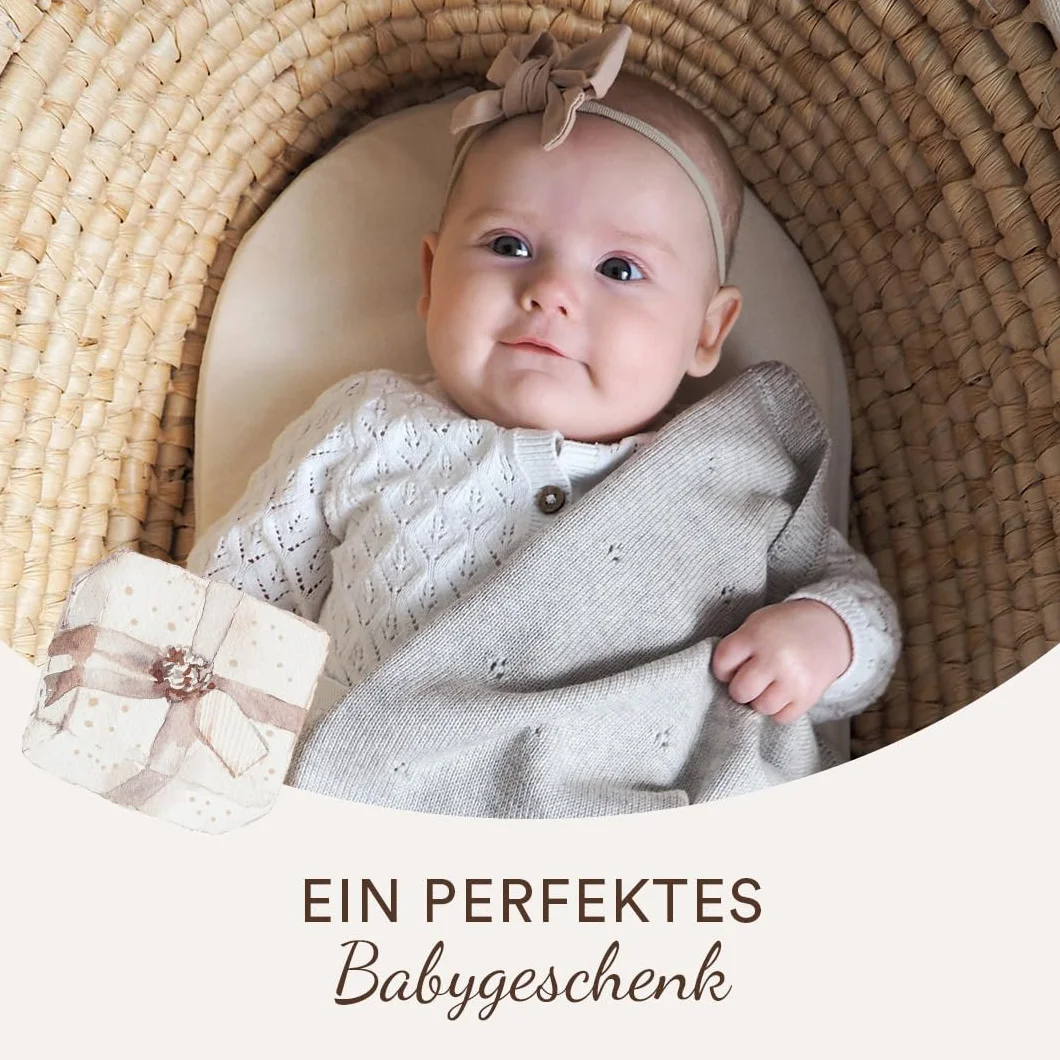 MayLily Kocyk niemowlęcy z wełny z merynosów, 80 x 100 cm, 100% wełna z merynosów, wyprodukowano w UE, ręcznie wykonany, hipoalergiczny, regulujący temperaturę na lato i zimę, lekki i łatwy w