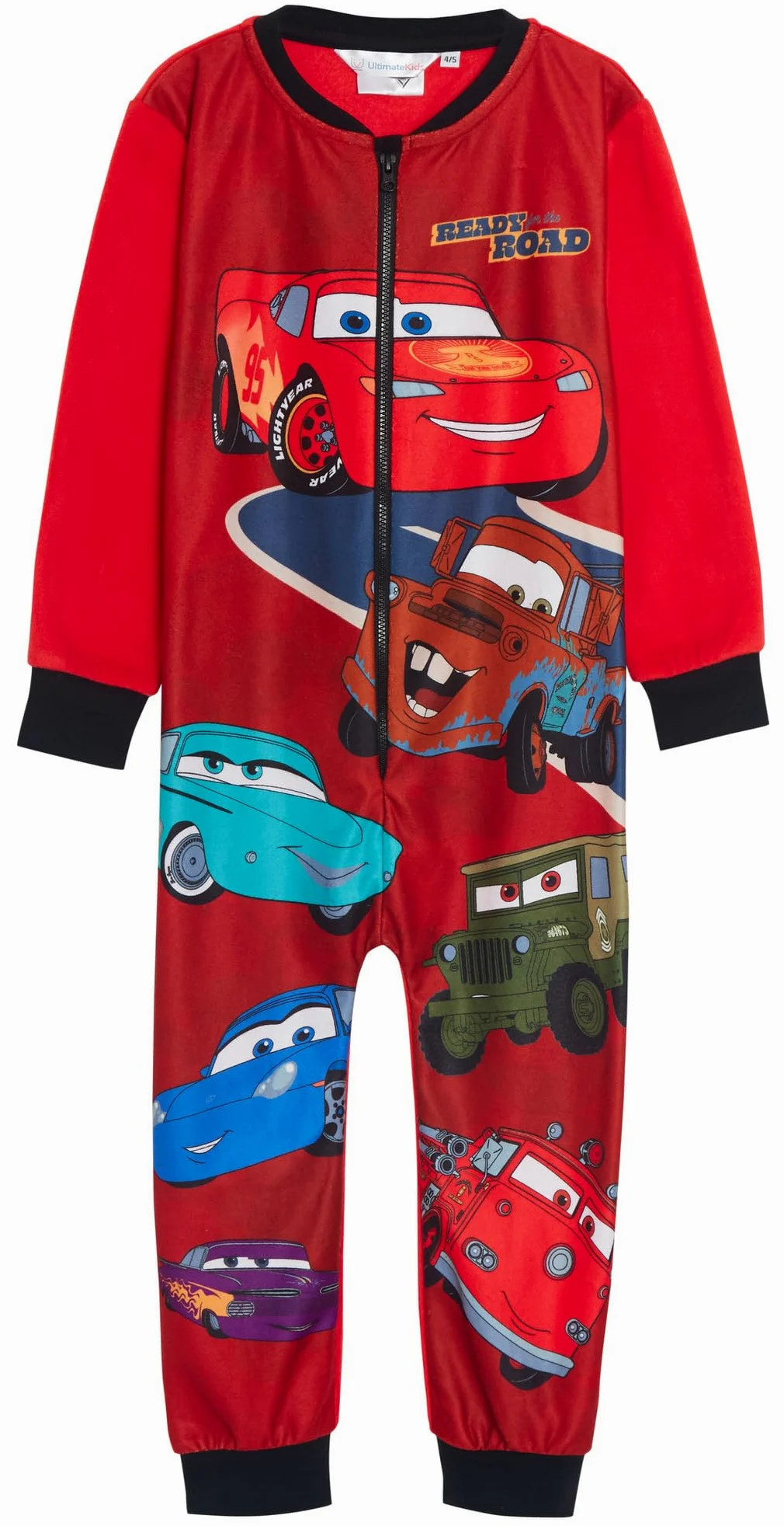 Disney Samochody Onesie For Kids Polar All In One Boys Lightning McQueen Piżama Mater Sleepsuit Pjs