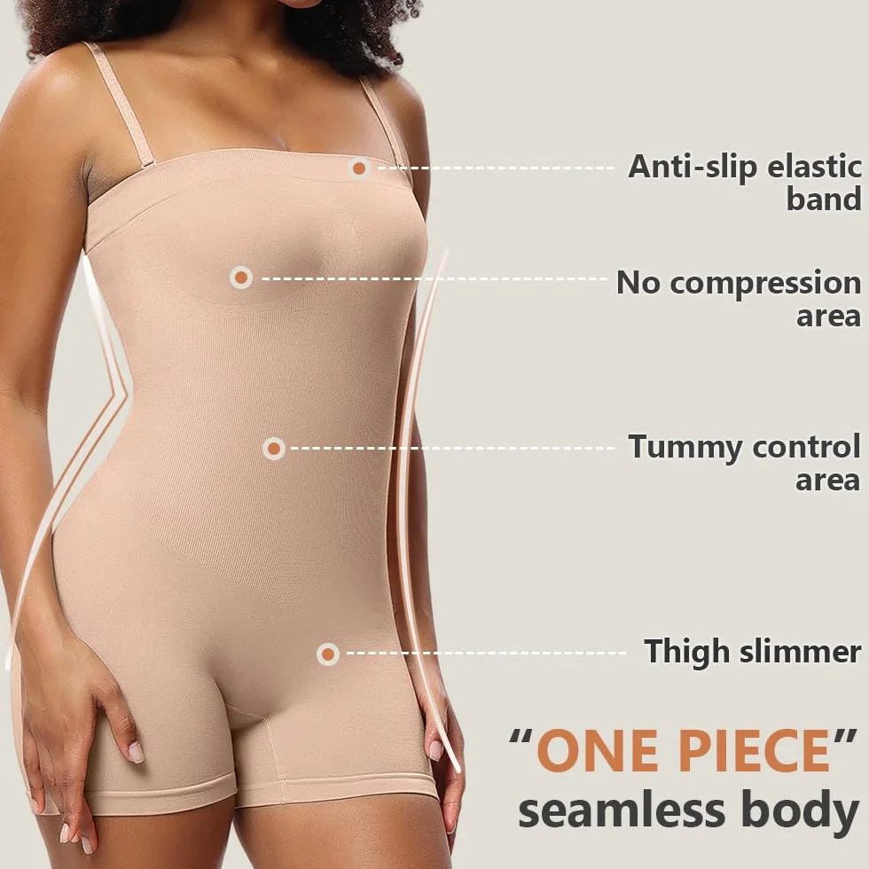 YUROUCIO Body damskie Shapewear bez ramiączek modelujące brzuch modelujące body tube odchudzające spodnie body modelujące brzuch kontrola brzucha pas bandeau kolumbijskie szorty bezszwowy gorset