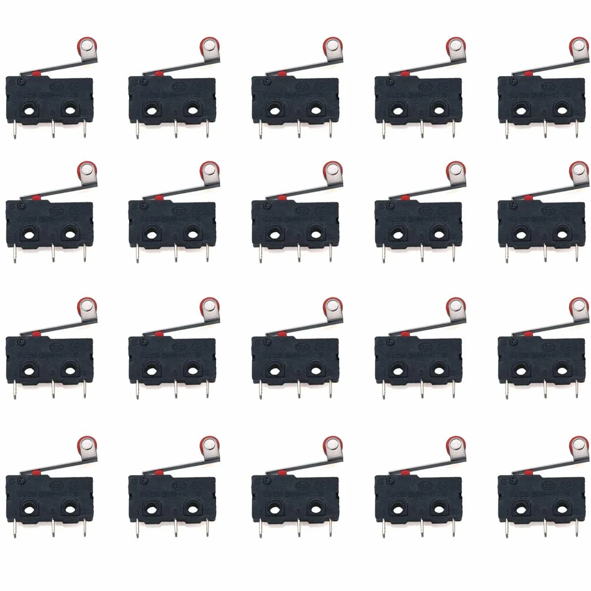 20 sztuk 3-pinowych przełączników dźwigniowych AC 5 A 125 V 250 V SPDT 1NO 1NC Momentary PCB Terminals Close/Open Switch