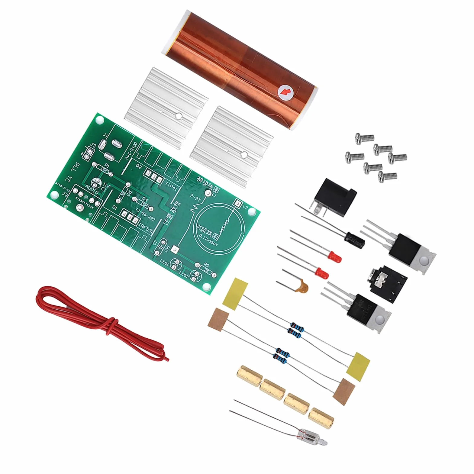Moduł cewki tesli niezmontowany 15W DC 15-24V 2A Mini DIY głośnik plazmowy zestaw elektroniczny moduł cewki tesli projekt lutowania