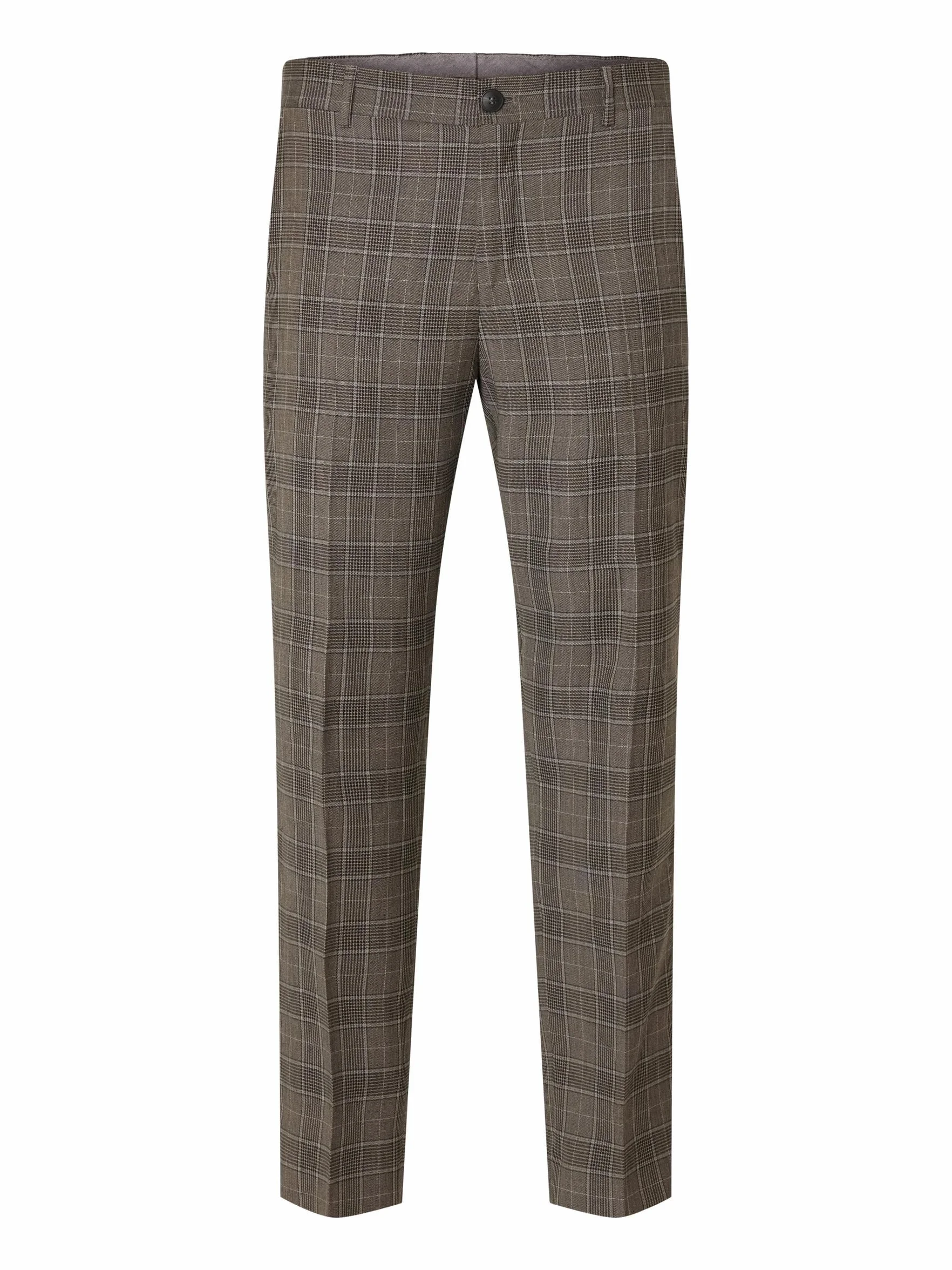 SELECTED HOMME Slhslim-neil Brown Blue Check Trs B Noos - Spodnie Mężczyźni