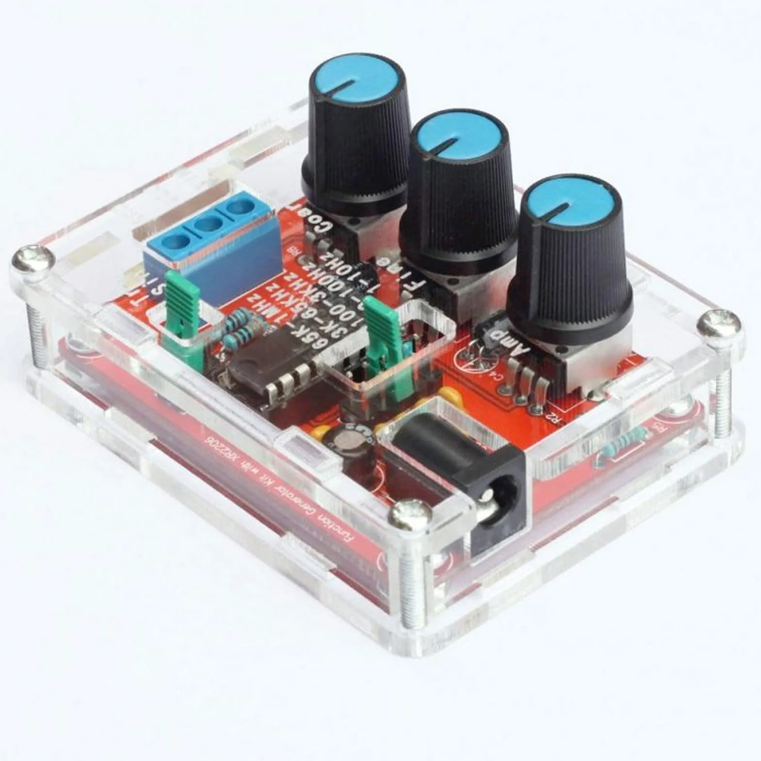 Zestaw Generatora Sygnału, XR2206 Precyzyjny Generator Sygnału Funkcji Moduł Częstotliwości Wyjście Trójkąta Sinusoidalnego Kwadrat 1Hz-1MHz Generator Sygnału Wejściowego 9-12V DC