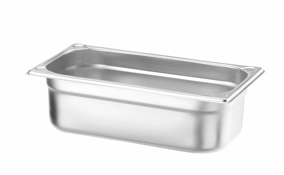 HENDI Pojemnik GN1/3, wzmocniony kołnierz, odpowiedni do piecach konwekcyjnych, lodówkach, bemarach i podgrzewaczach, odporny na temperaturę od -40° do 250°C, 4L, 325x176x(H)100mm, stal nierdzewna