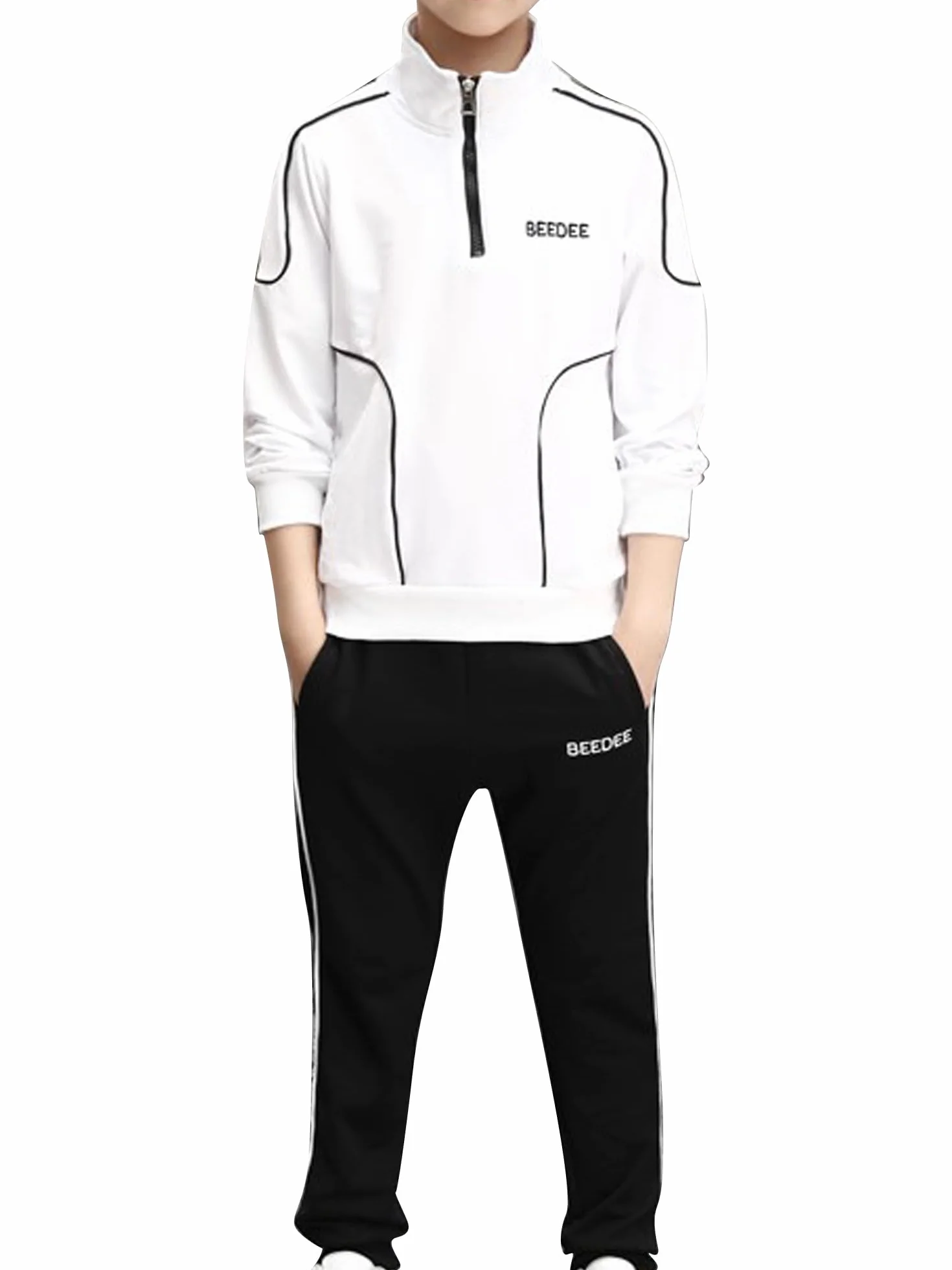 TTAO Chłopcy, casualowy dres sportowy, dres treningowy, komplet spodni, kurtka jesienna, strój rekreacyjny, 2-częściowy zestaw z kapturem i spodni, rozmiar 110 - rozm. 164