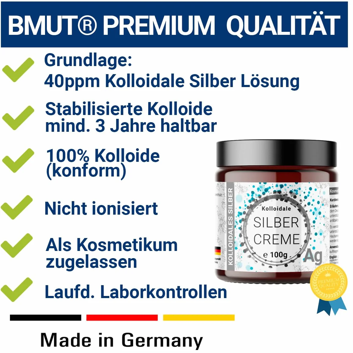 1 x 100 g koloidalny srebrny krem 40 ppm (25%) w szklanym tygielku, 100% koloidalny i stabilny – bardzo skuteczny DAC/koloidalny srebrny krem – kosmetyk