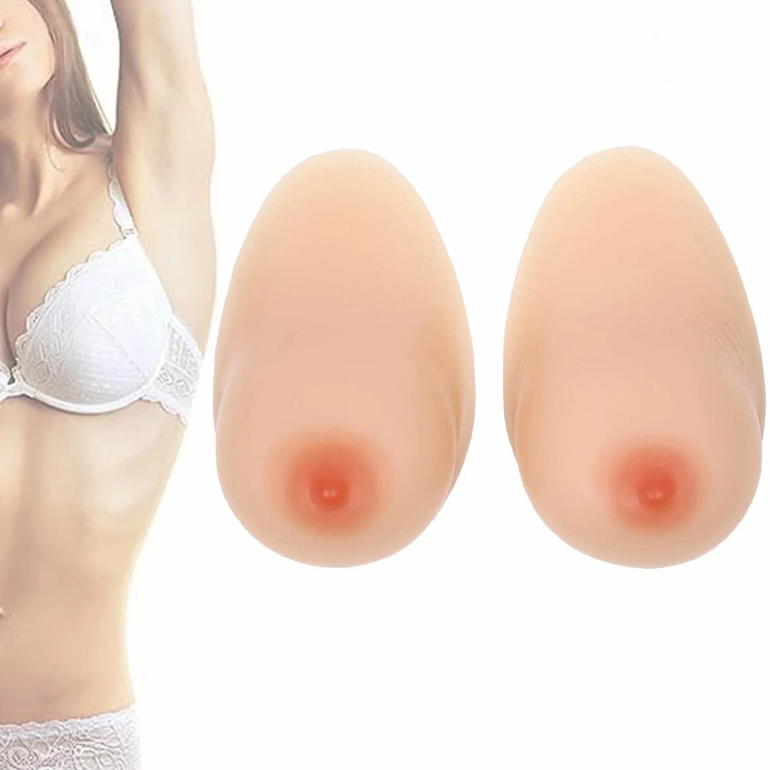 Nude,DD|Cup (1200g/Pair),OSEMISS Samoprzylepne sztuczne piersi silikonowe formy piersi w kształcie kropli wody dla transwestytów wkładki wzmacniające biustonosze wklęsłe wkładki do biustonosza