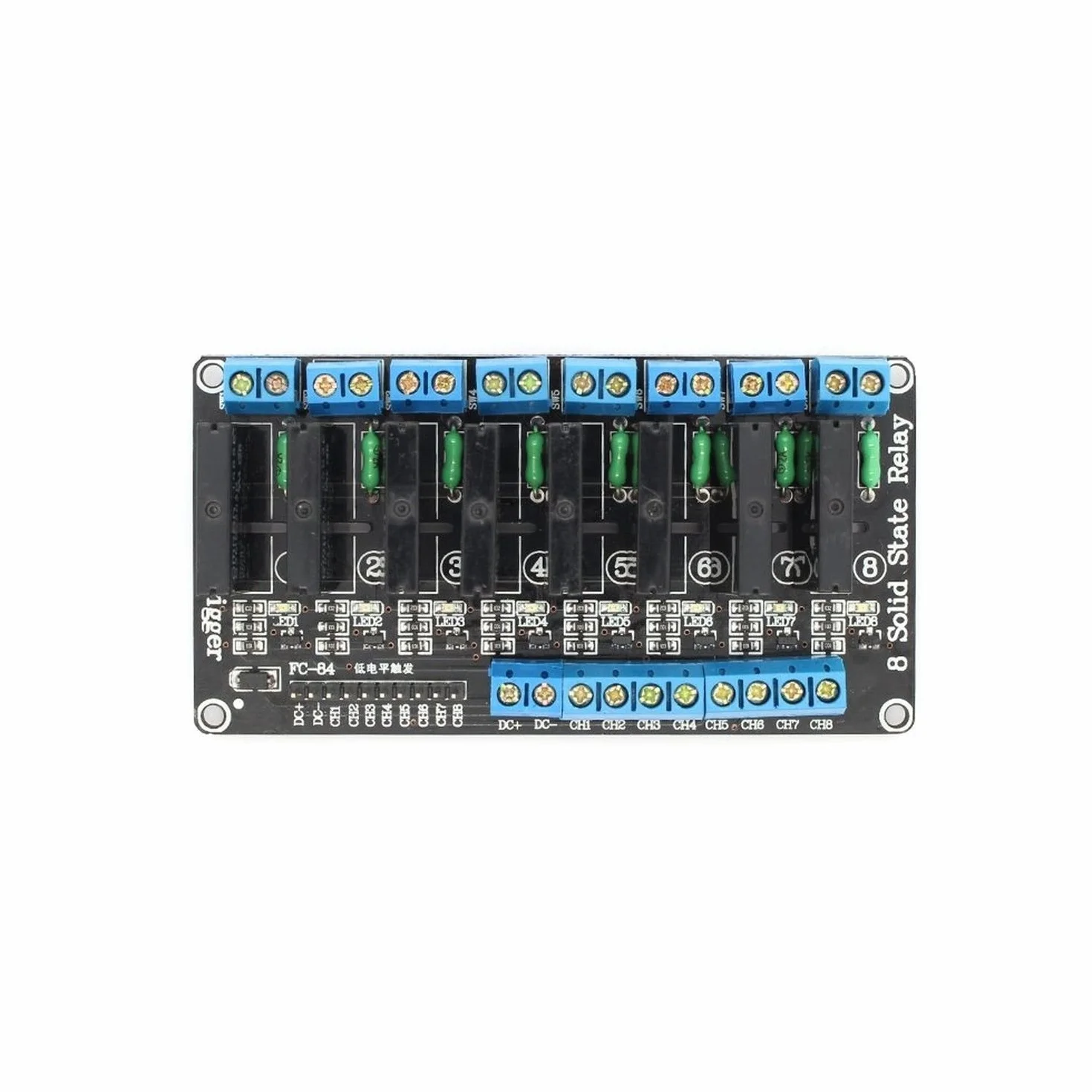 DollaTek 8-kana?owy przeka?nik 5 V do OMRON SSR modu? przeka?nika pó?przewodnikowego o niskim poziomie 250 V 2 A do Arduino