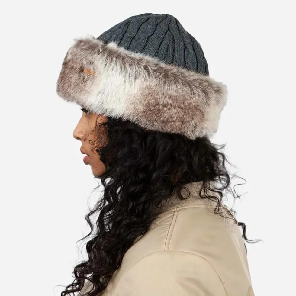 Barts Czapka Cable Knit Faux Fur Kobiety dzianinowa Zima