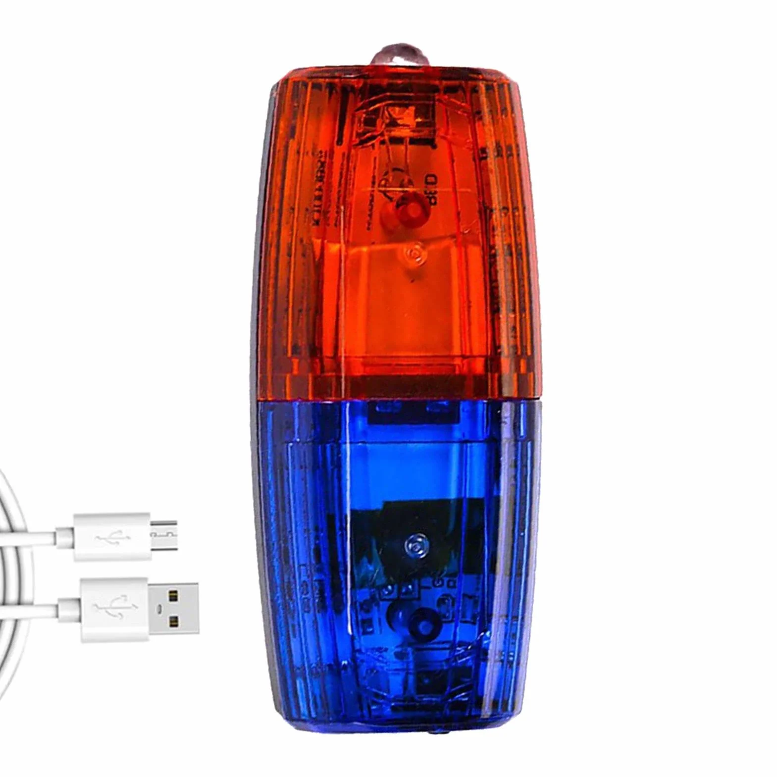 Wodoodporny klips LED, migaj?ce ?wiat? , czerwony niebieski stroboskop, lampa ?adowana przez USB, ?wiat? ostrzegawcze na rami?, czerwona niebieska lampa stroboskopowa, przezroczysta lampa z klipsem,