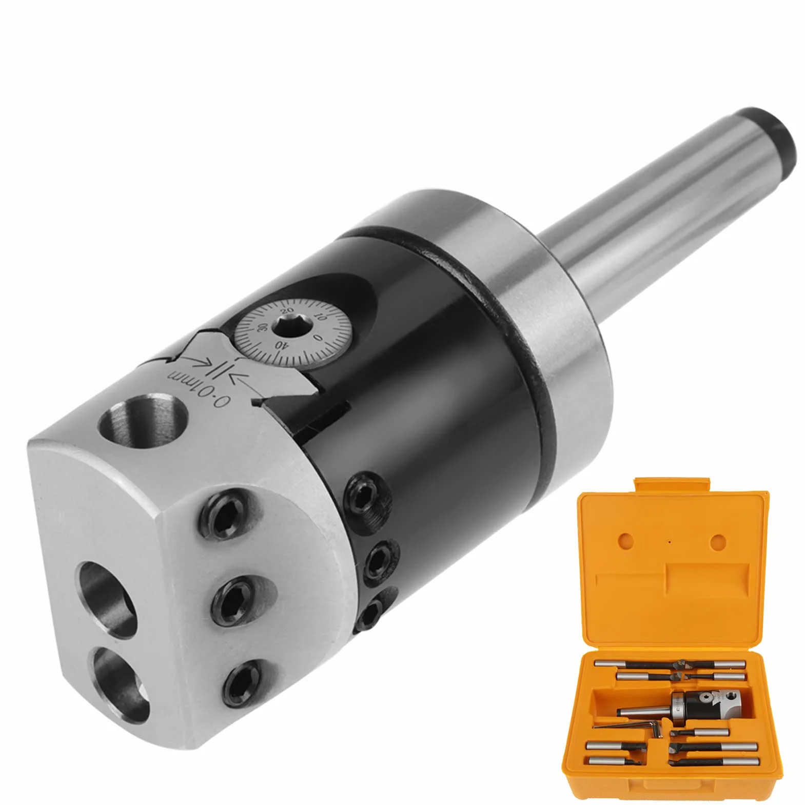 Głowica do Wytaczania, MT2-M10 F1-12 50mm Głowica do Wytaczania z 9 szt. 12mm Wytaczaki Korbowód Akcesoria do Frezarek, Wytaczające Wiertła