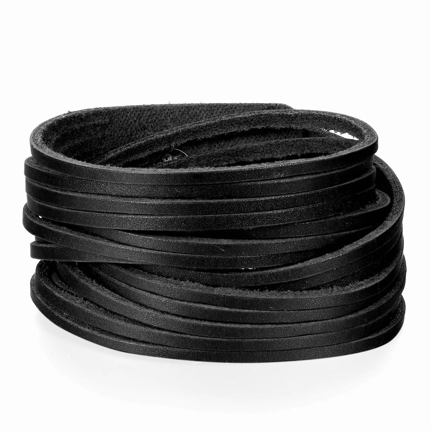 JewelryWe Biżuteria męska, szeroka skórzana bransoletka, punkowa, z zatrzaskiem, pleciona skórzana bransoletka, owijana, mankiet, regulowany rozmiar, kolor czarny/ brązowy, Skóra, Bez kamienia