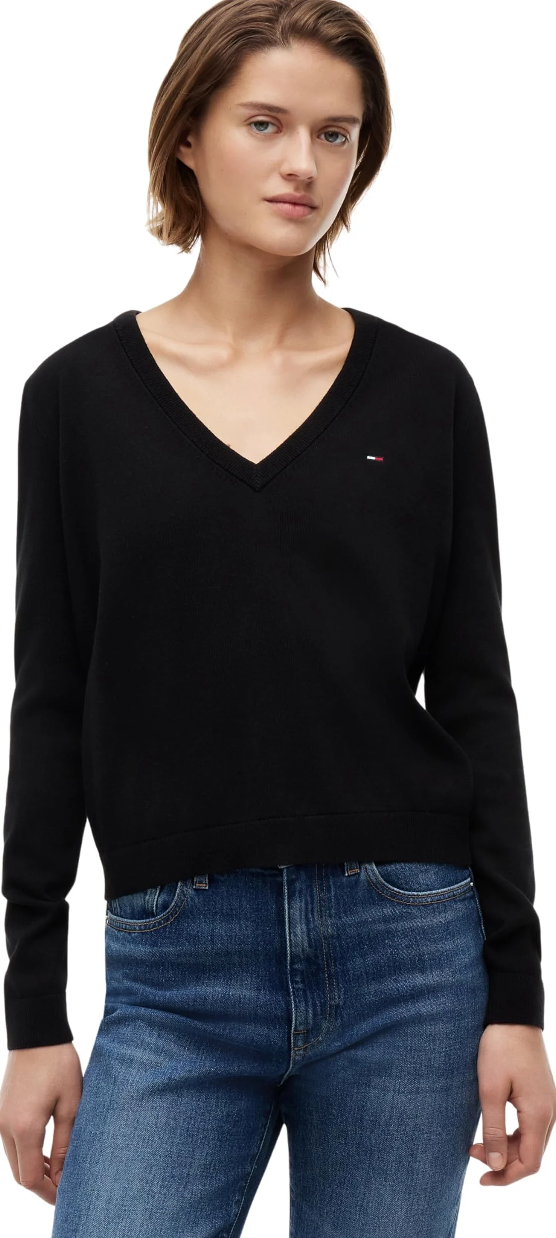 Tommy Jeans Sweter pullover Kobiety Tjw Essential Vneck Sweater Ext Dw0dw19888