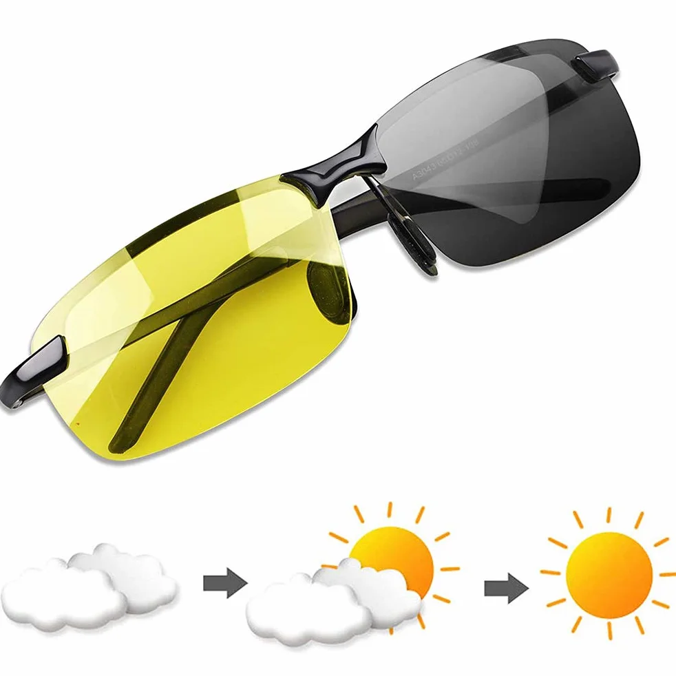 Fotochromowe okulary przeciwsłoneczne z pilotem UV400, okulary przeciwsłoneczne do kameleona, Zmiana koloru