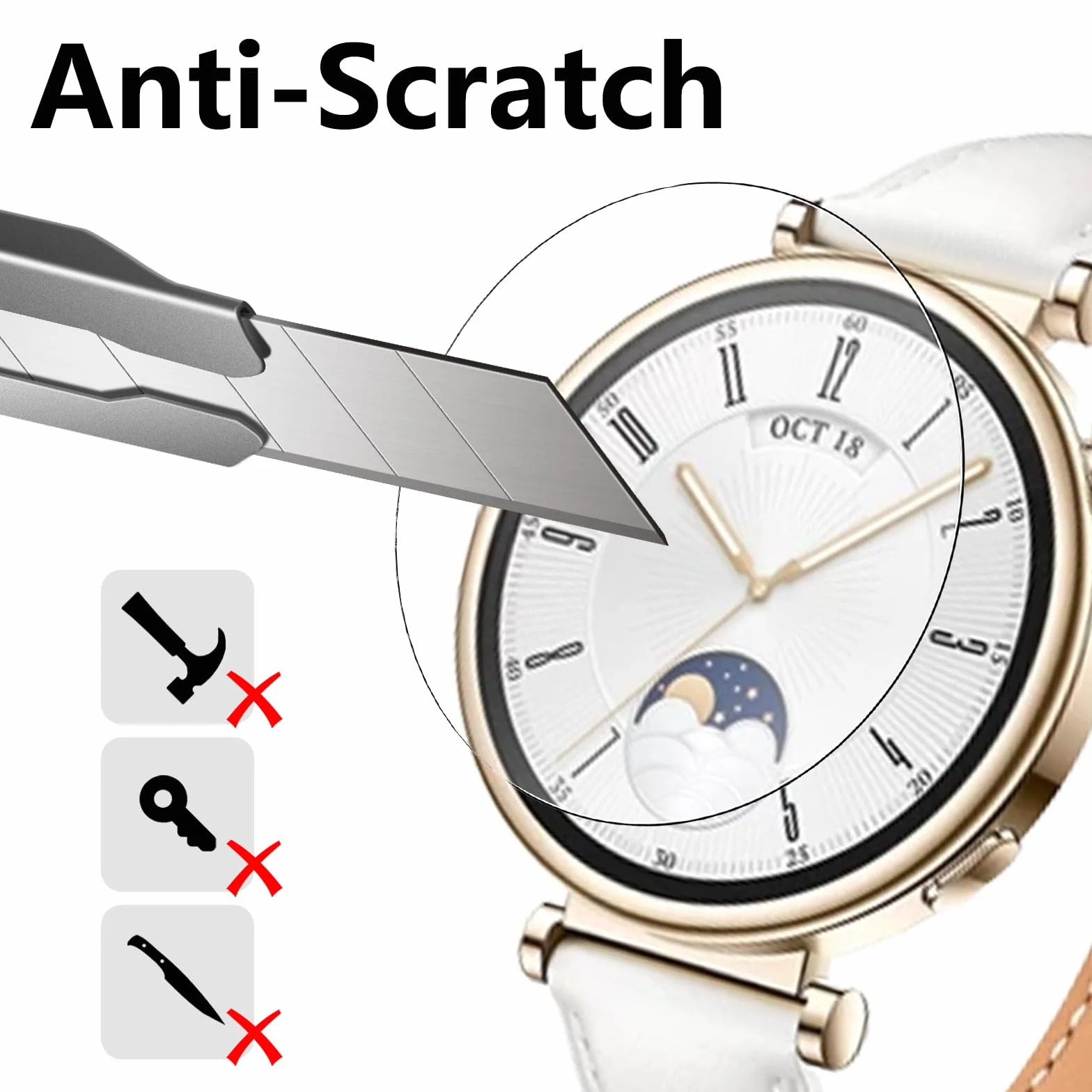 6 sztuk folii ochronnej do Huawei Watch GT 6 41 mm / GT 5 41 mm / GT 4 41 mm, HD folia ochronna ze szkła hartowanego, odporna na zarysowania, bez pęcherzyków powietrza