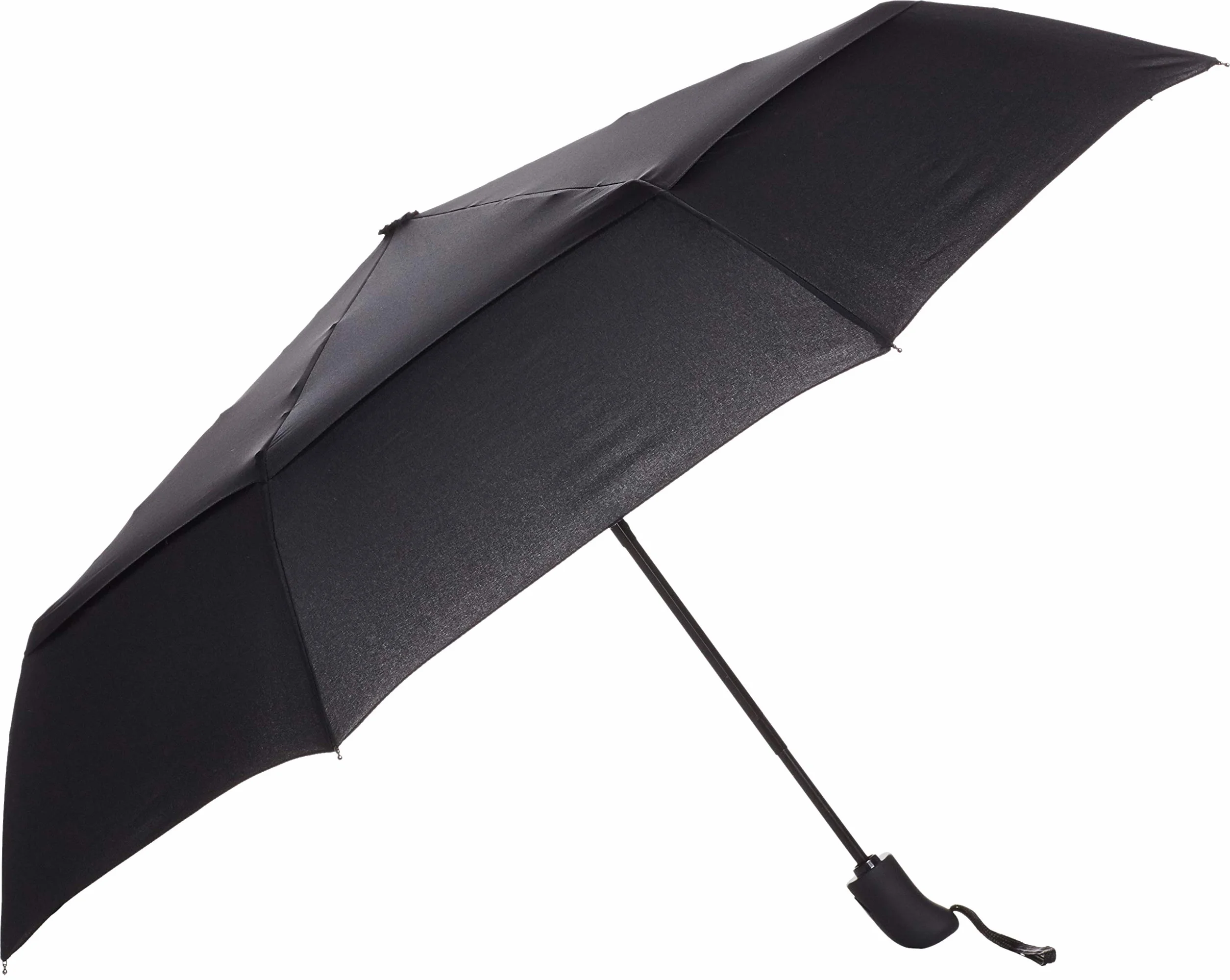 Amazon Basics Parasol Podróżny Automatyczny Kompaktowy Wiatroszczelny Ośmiokątny Czarny Uniwersalny Rozmiar