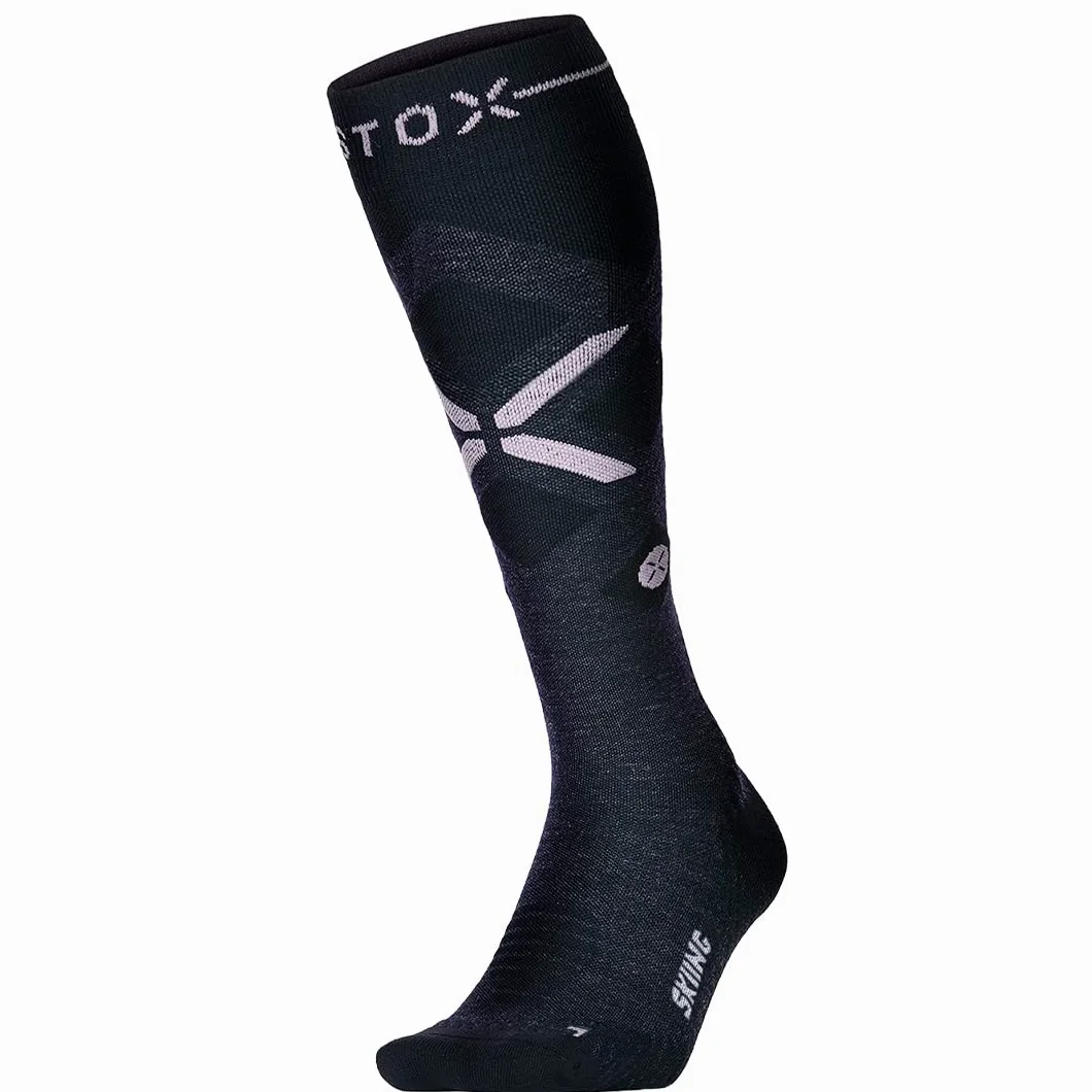 STOX Energy Socks - Damskie skarpety narciarskie - Skarpety kompresyjne premium - Skarpety narciarskie z wełny merynosów - Koniec z zimnymi stopami, koniec z skurczami - Skarpety snowboardowe