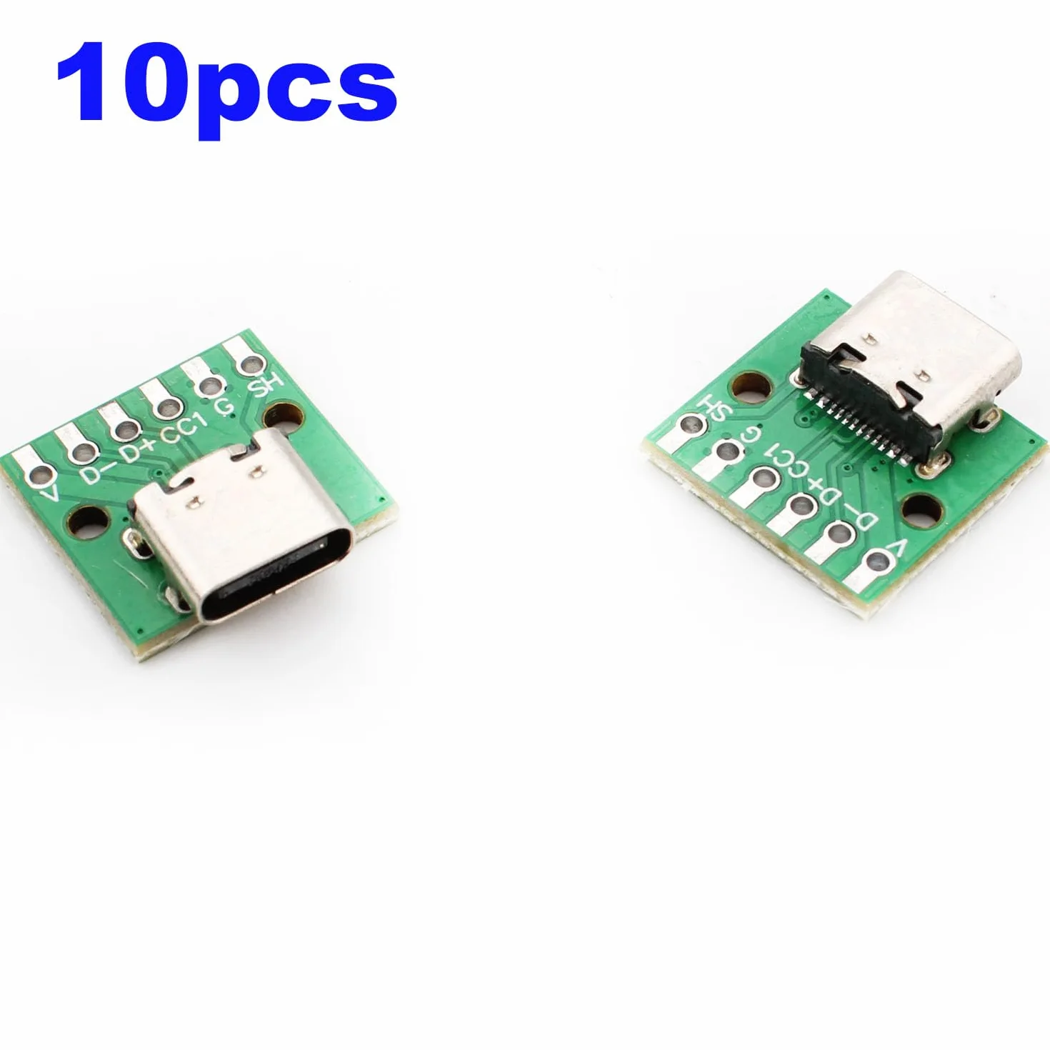 RUNCCI-YUN 10 sztuk adapter USB C na DIP PCB Breakout Board Testboard Tester Gniazdo lutownicze, 2,54 mm Pitch, 16 pinów 3.1 typ C na 6P DIY konwerter