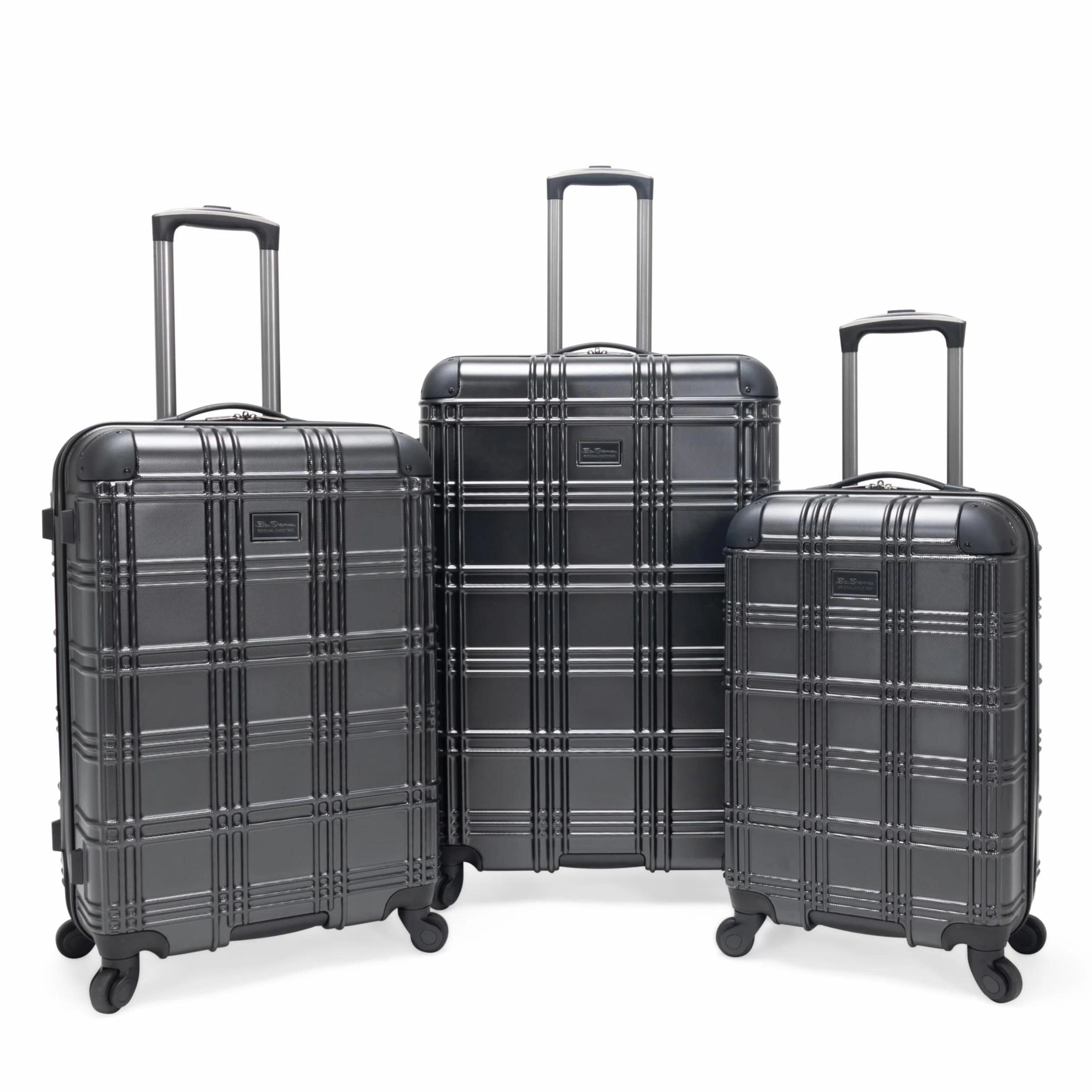 Ben Sherman Nottingham 4-kołowy bagaż podróżny 22 x 14,5 x 10, wielokolorowy, 22 x 14,5 x 10, Grafitowy, Jeden rozmiar, Abs 4-kołowy 3-częściowy zestaw zagnieżdżony bagaż: 50 cm bagaż podręczny, 61