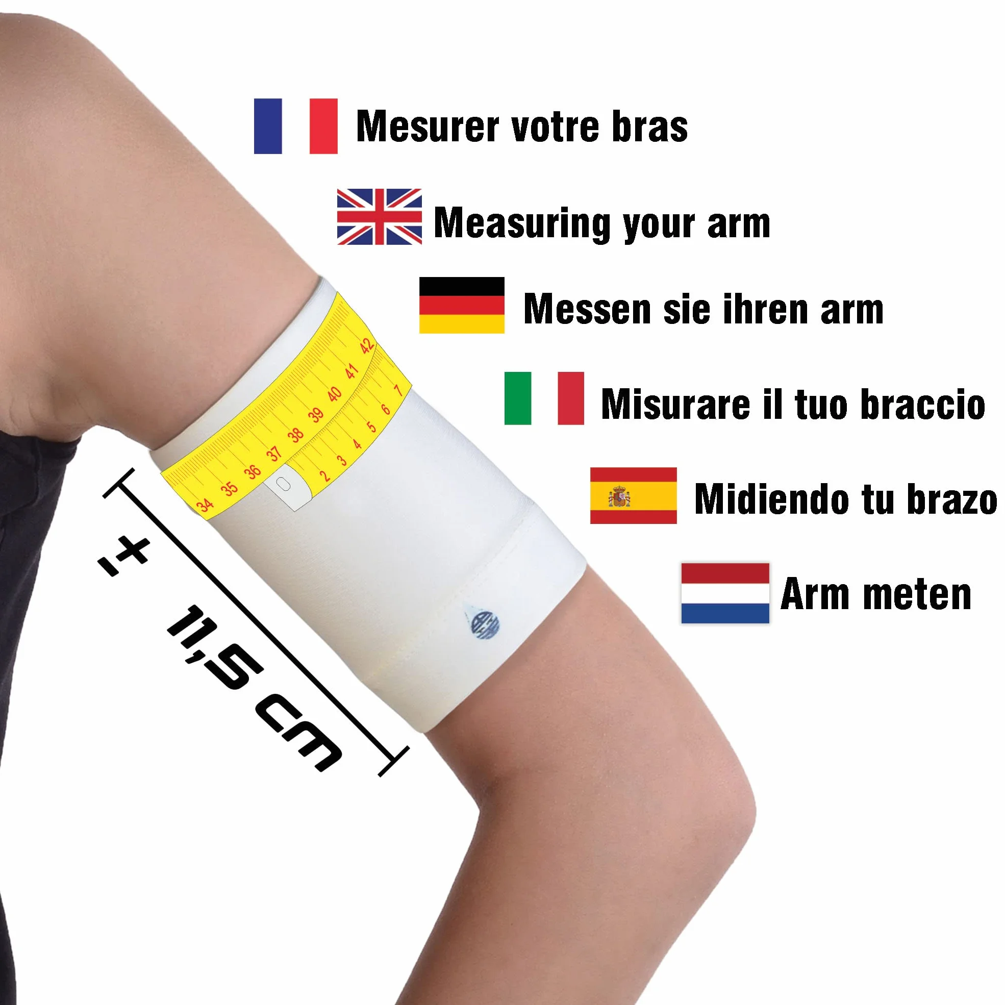 Dia-Band, mankiet ochronny do sensora glukozy Freestyle Libre, Medtronic, Dexcom lub Omnipod - Wygodna i wielokrotnego użytku opaska dla diabetyków. (S (25-28 cm))