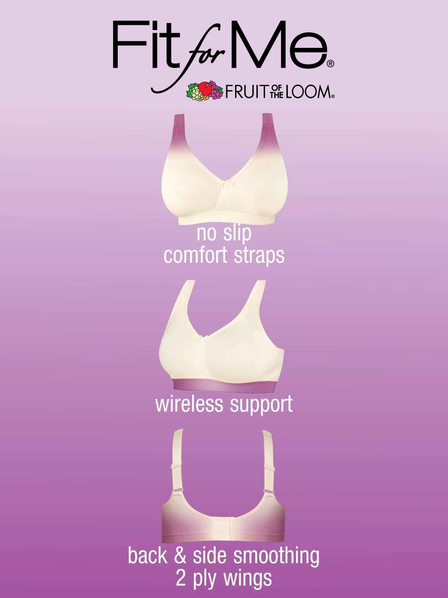 Fruit of the Loom Biustonosz z miękkiej bawełny bez fiszbin Plus Size Beyond Wysoce kryjący, matowy damski, Melanż szary/czarny odcień, 90F
