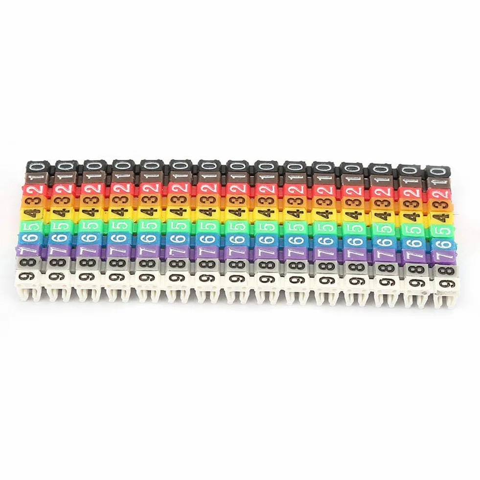 Cyfrowy numer Numer przewodu Etykieta rurki przewodu Przewód do znakowania Odpowiedni kolorowy przewód 2-7 mm ((150 szt. 1,5 mm²))