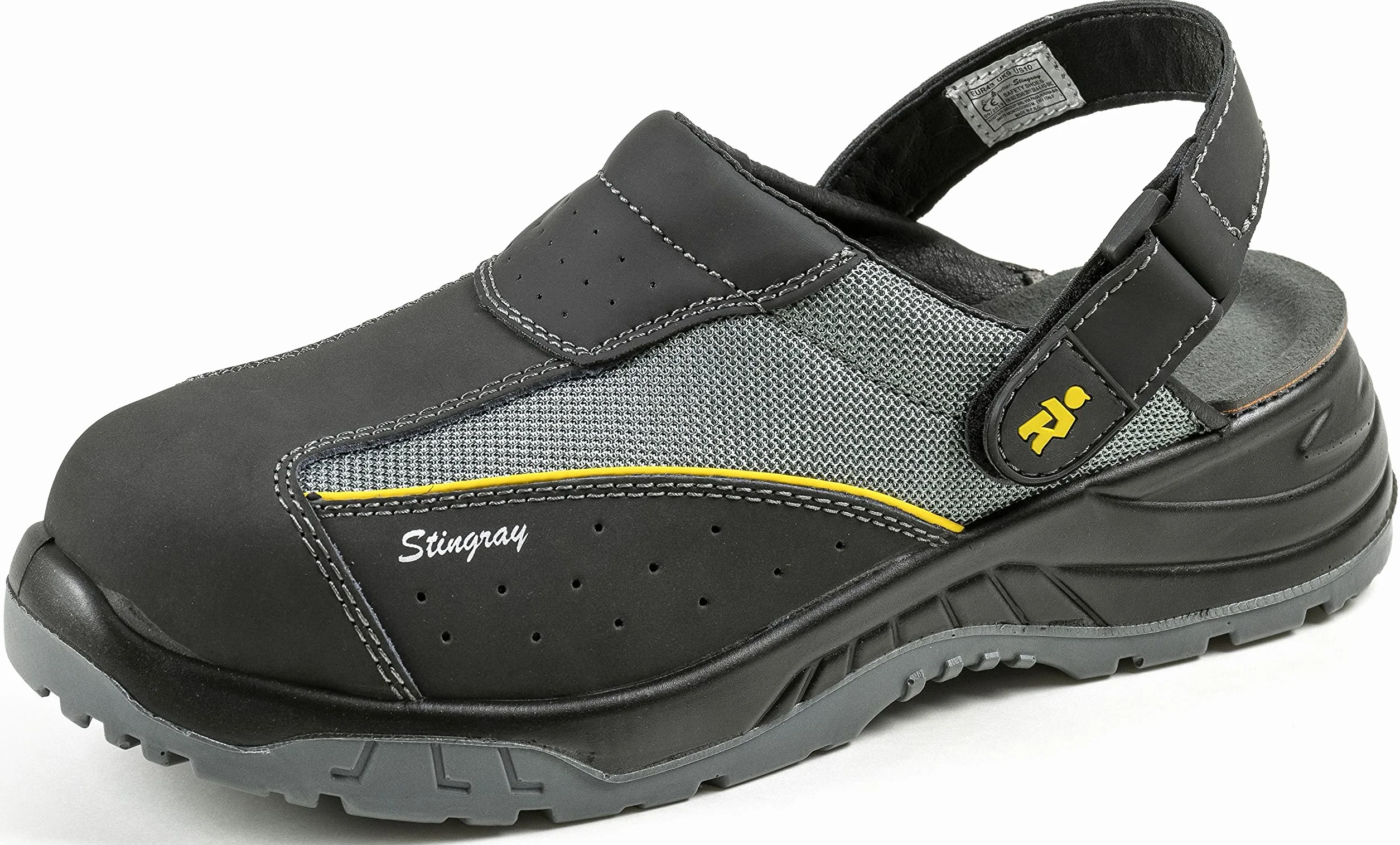 EuroRoutier Stingray Czarna skóra, chodaki Certyfikowane obuwie ochronne CE SRC